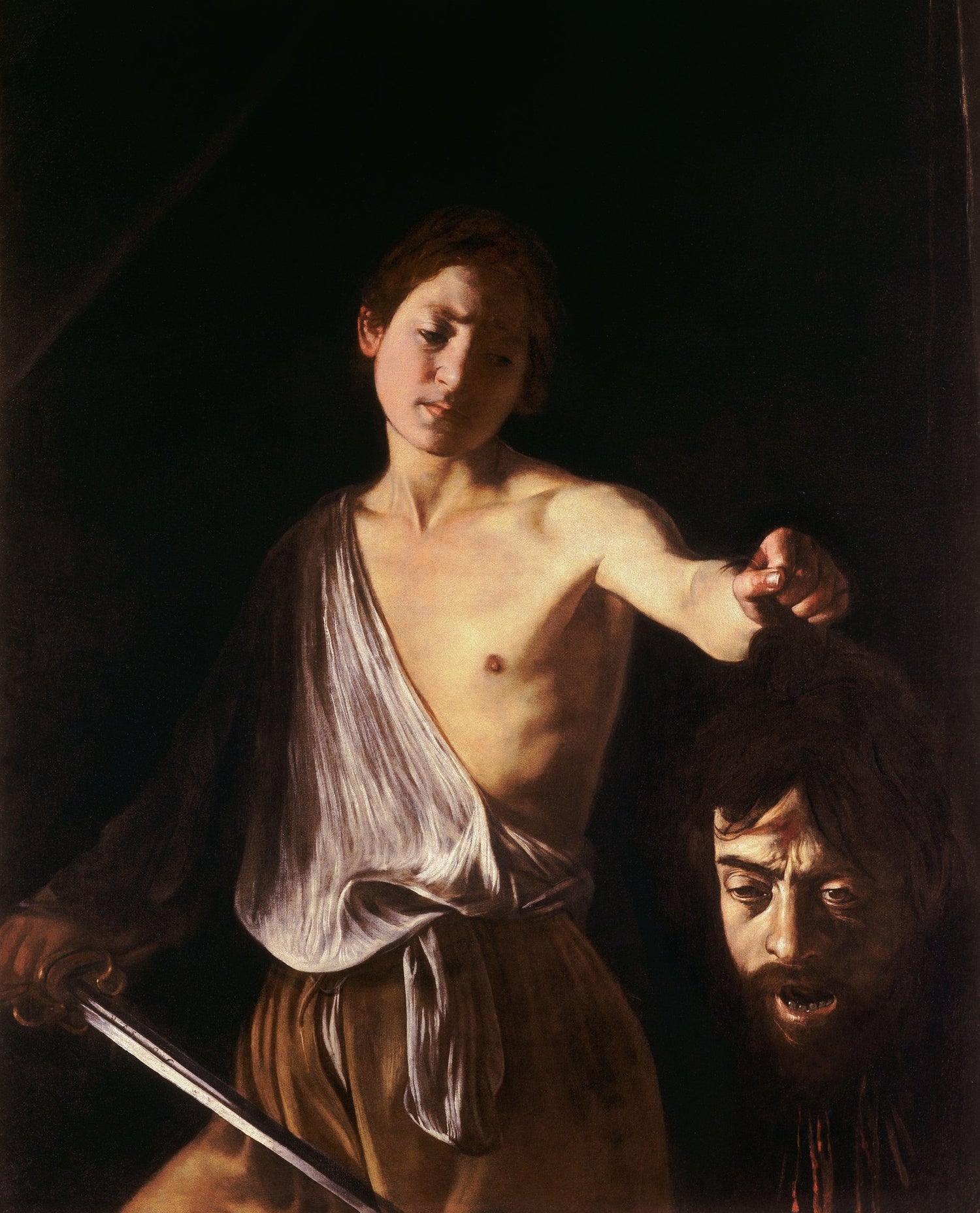 Caravaggio, David with the Head of Goliath, c. 1610. Galleria Borghese, Rome.