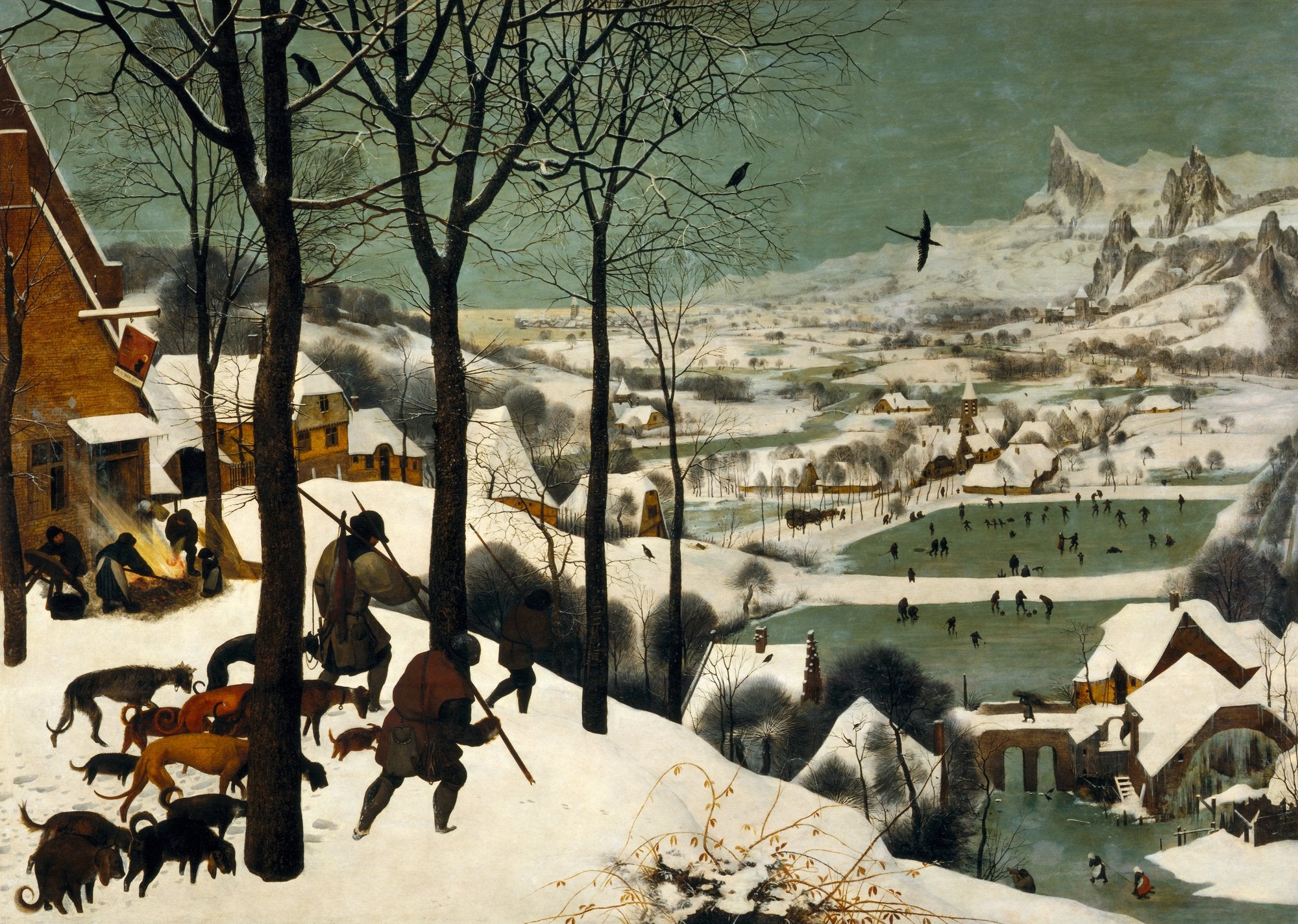 Pieter Bruegel the Elder, Hunters in the Snow, 1565. Oil on panel. Kunsthistorisches Museum, Vienna.