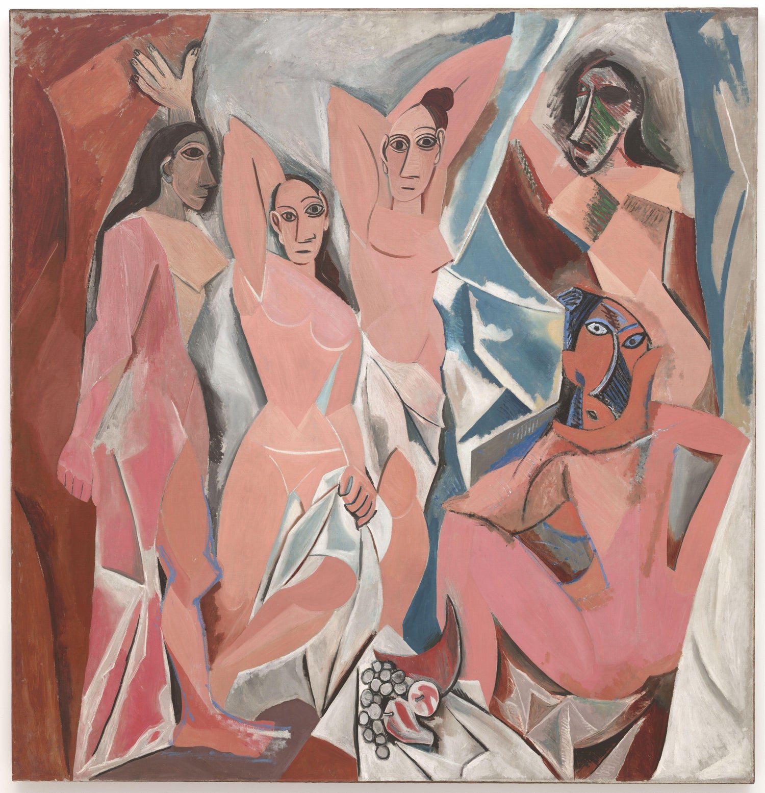Pablo Picasso, Les Demoiselles d'Avignon, 1907. Oil on canvas. Museum of Modern Art, New York.