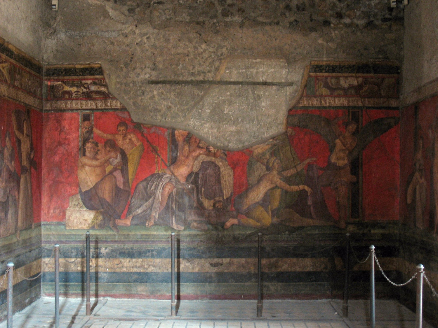 Wall painting from the Villa of the Mysteries, Pompeii. The initiation cycle, c. 60-50 BC.