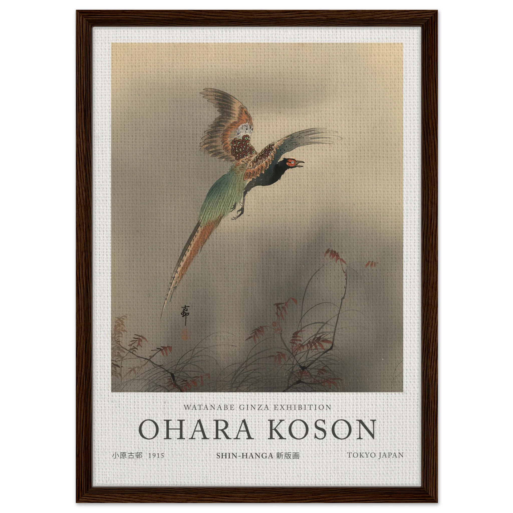 Pheasant In Flight - Ohara Koson