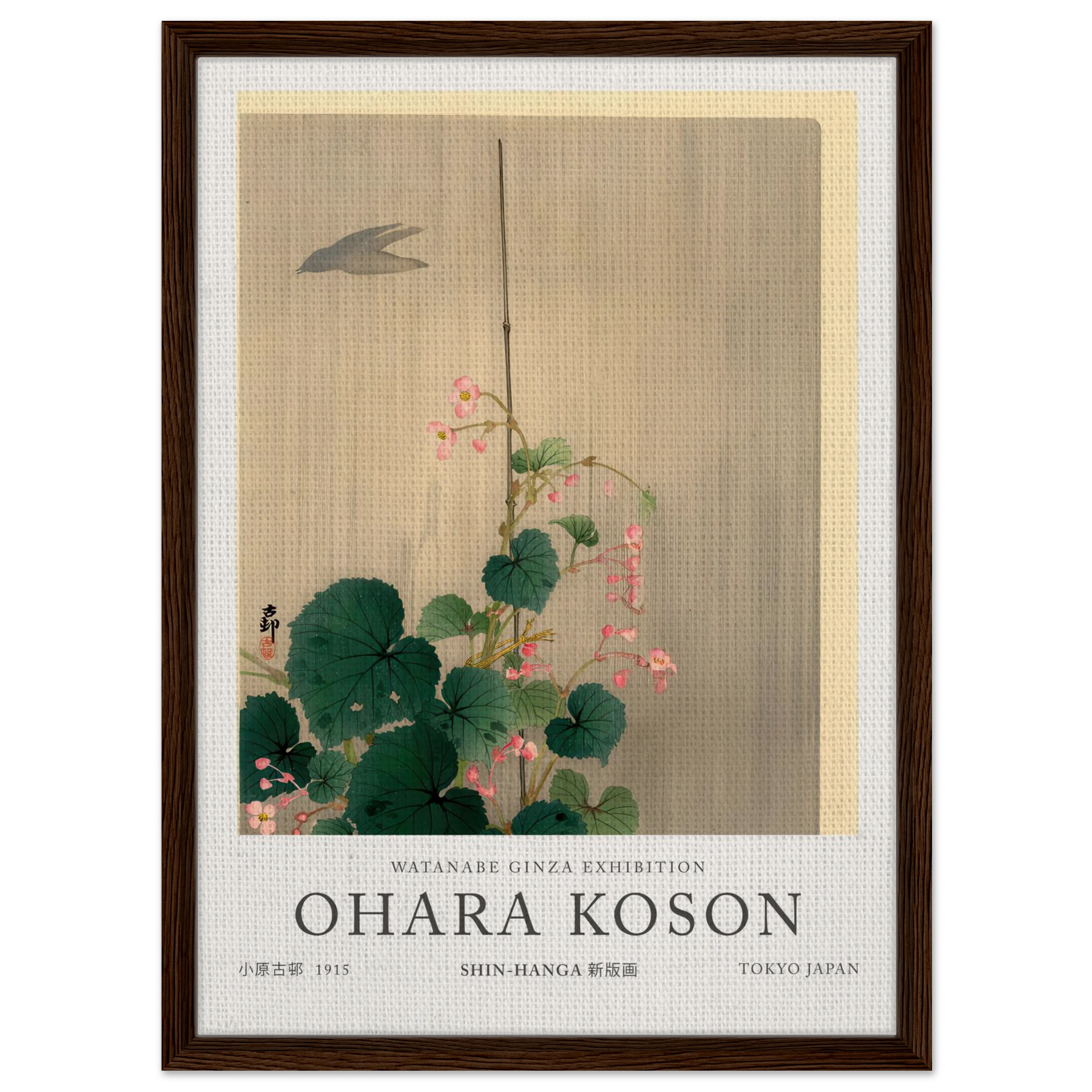Bird And Begonias - Ohara Koson