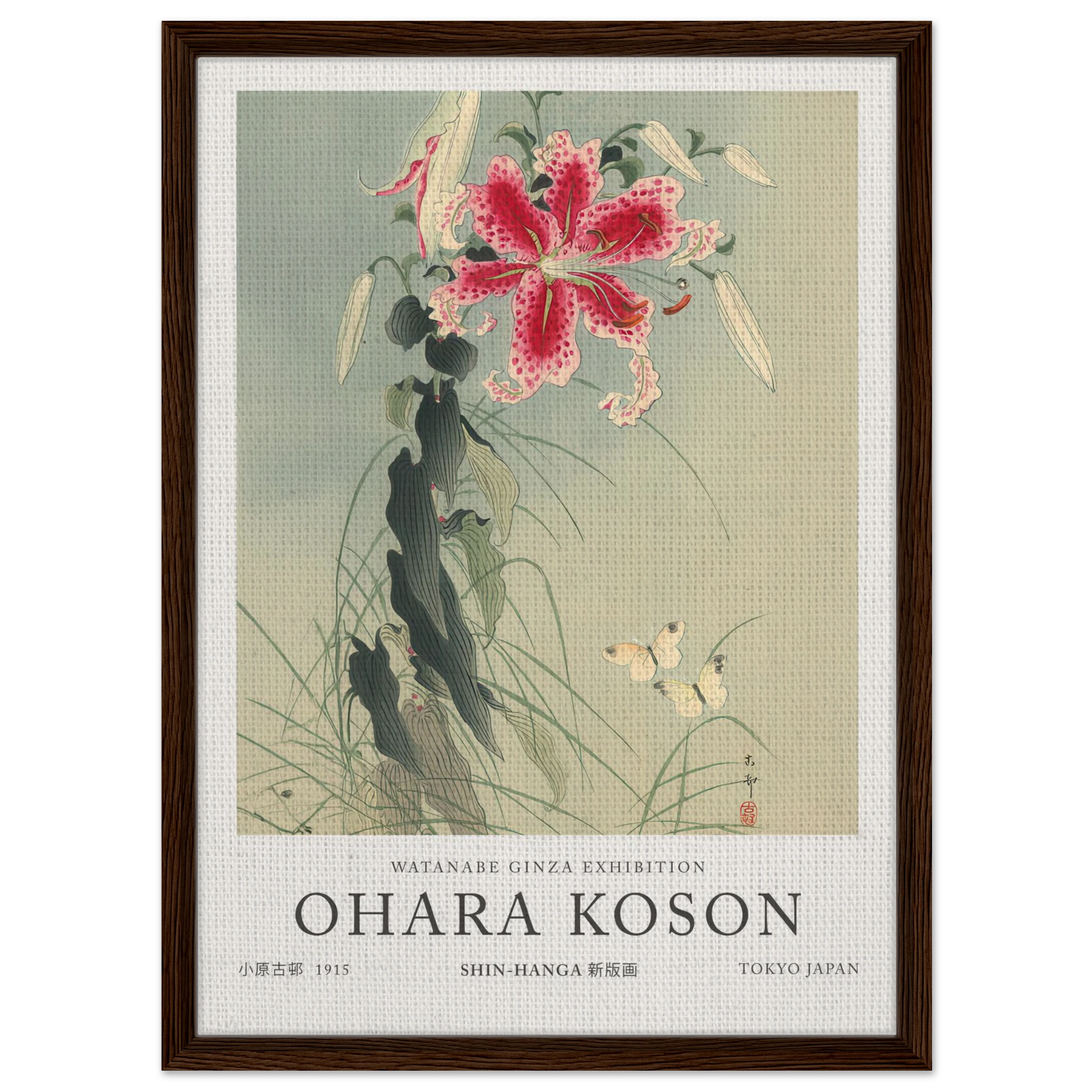 Lily And Butterflies - Ohara Koson