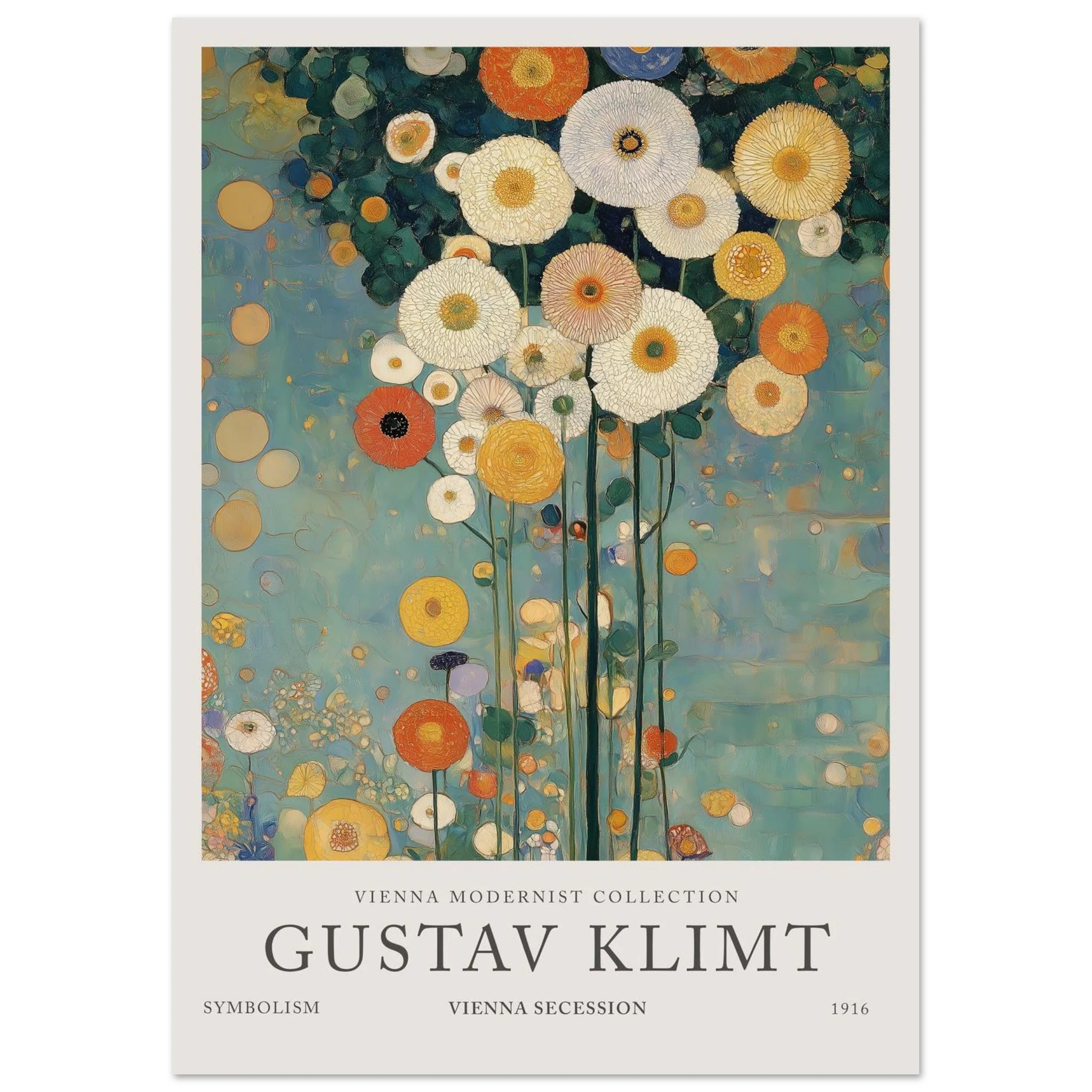 Florals in Blue - Gustav Klimt