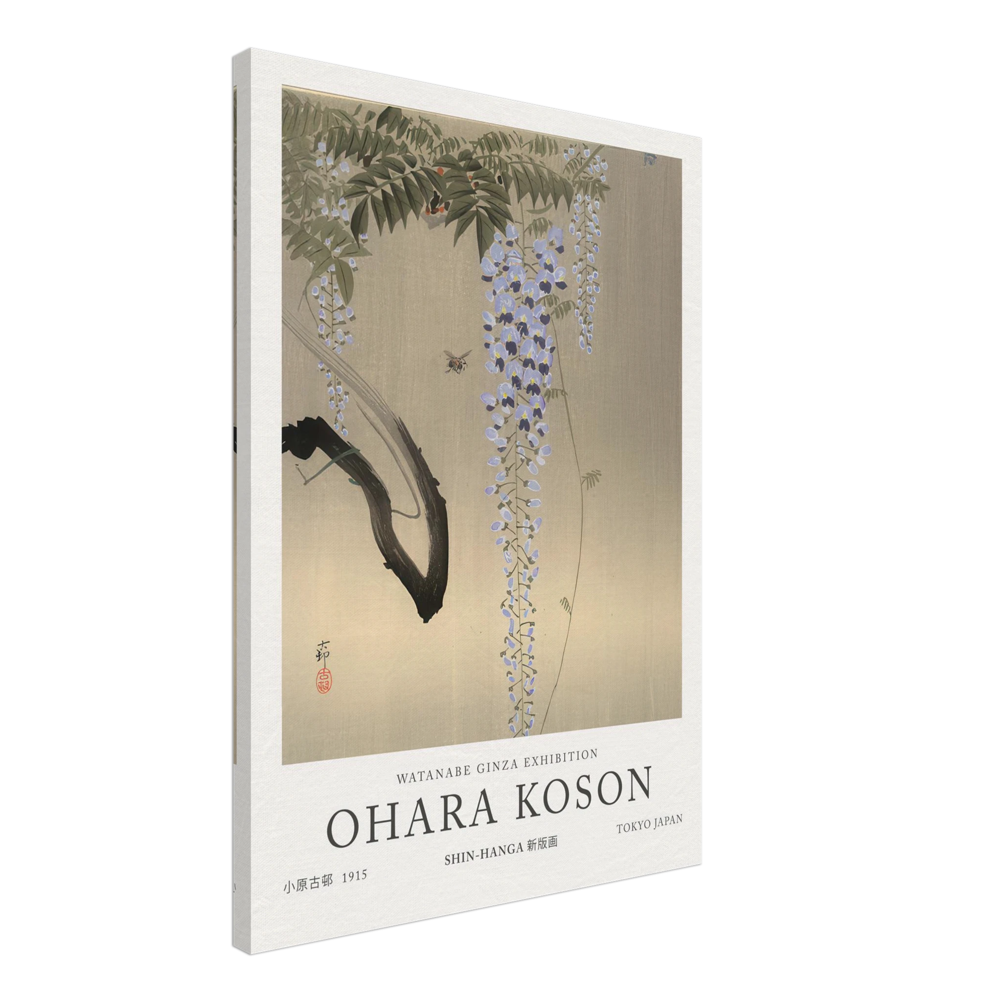 Wisteria And Bee - Ohara Koson