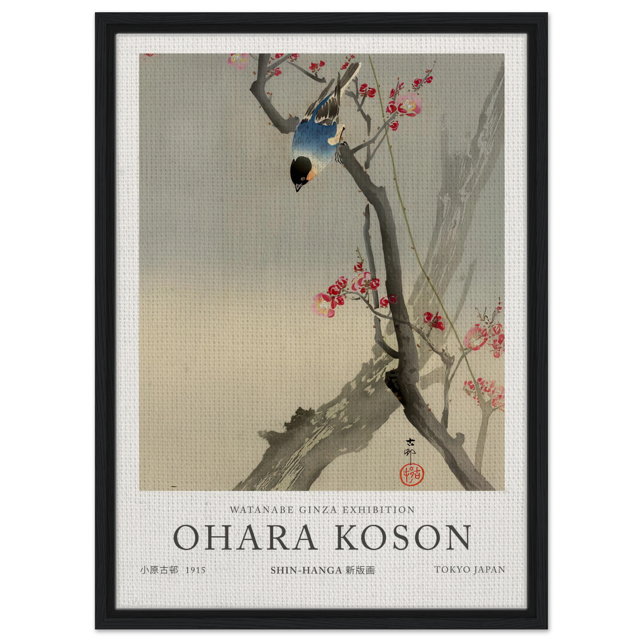 Bullfinch On Flowering Plum - Ohara Koson