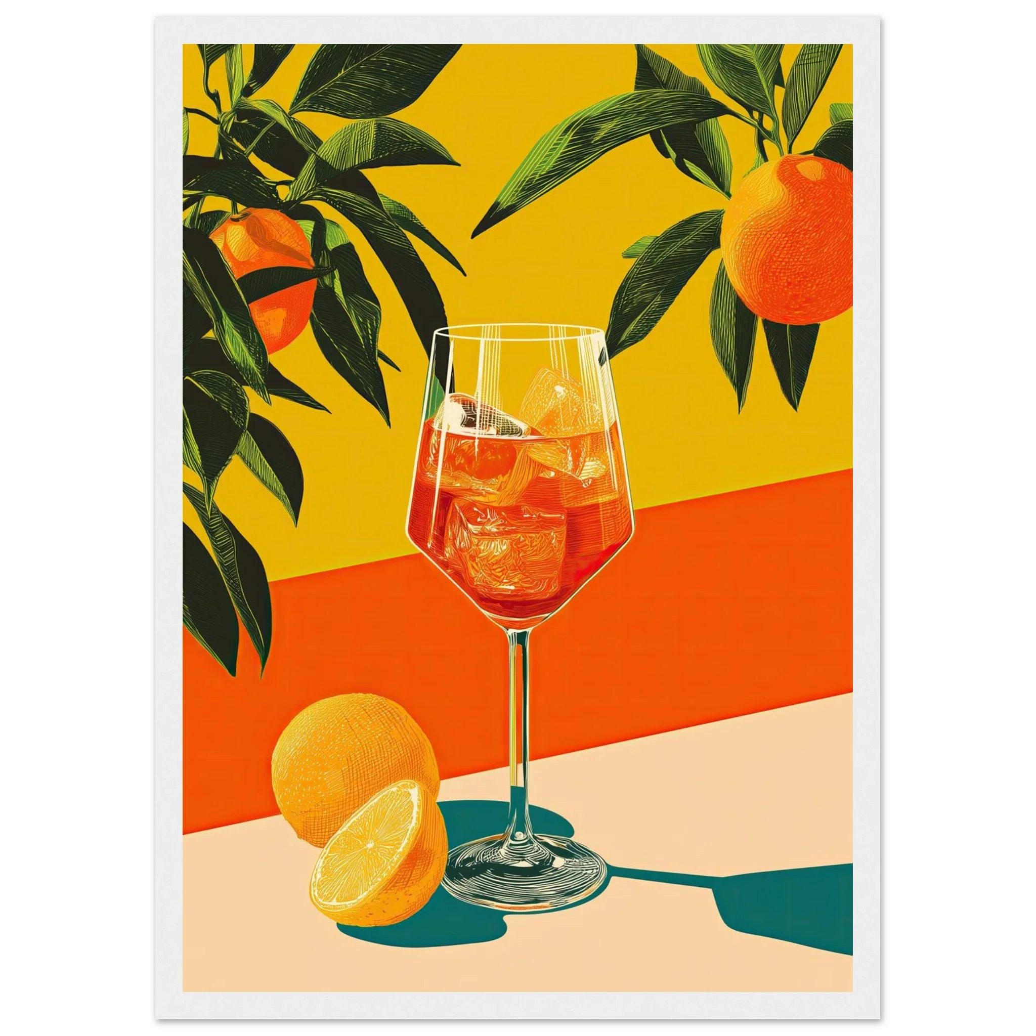 Aperol Spritz Dream – Vibrant Summer Cocktail Art Print