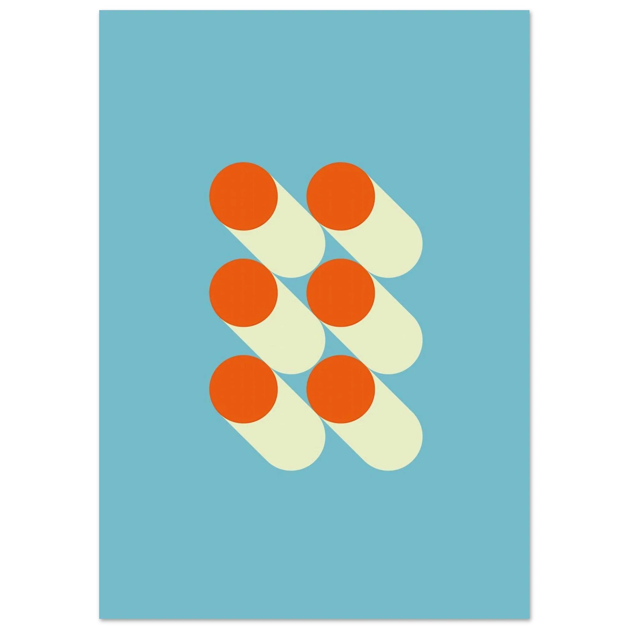 Bauhaus Grid Shadows - Modernist Art Print