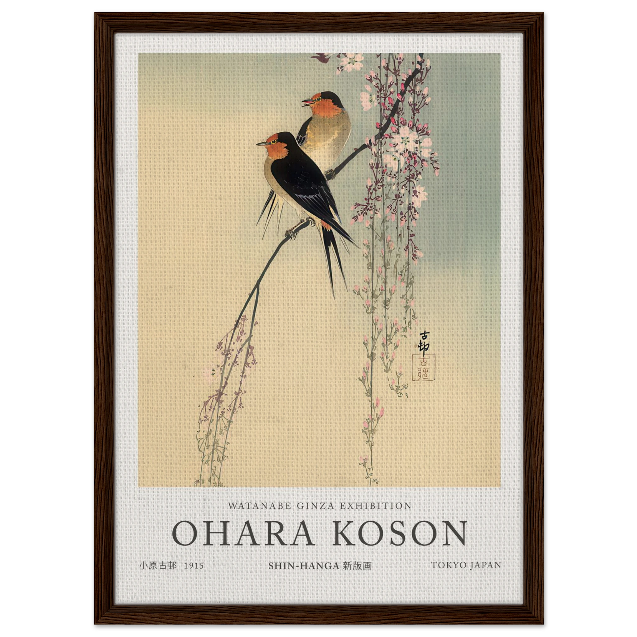 Swallows With Cherry Blossom - Ohara Koson