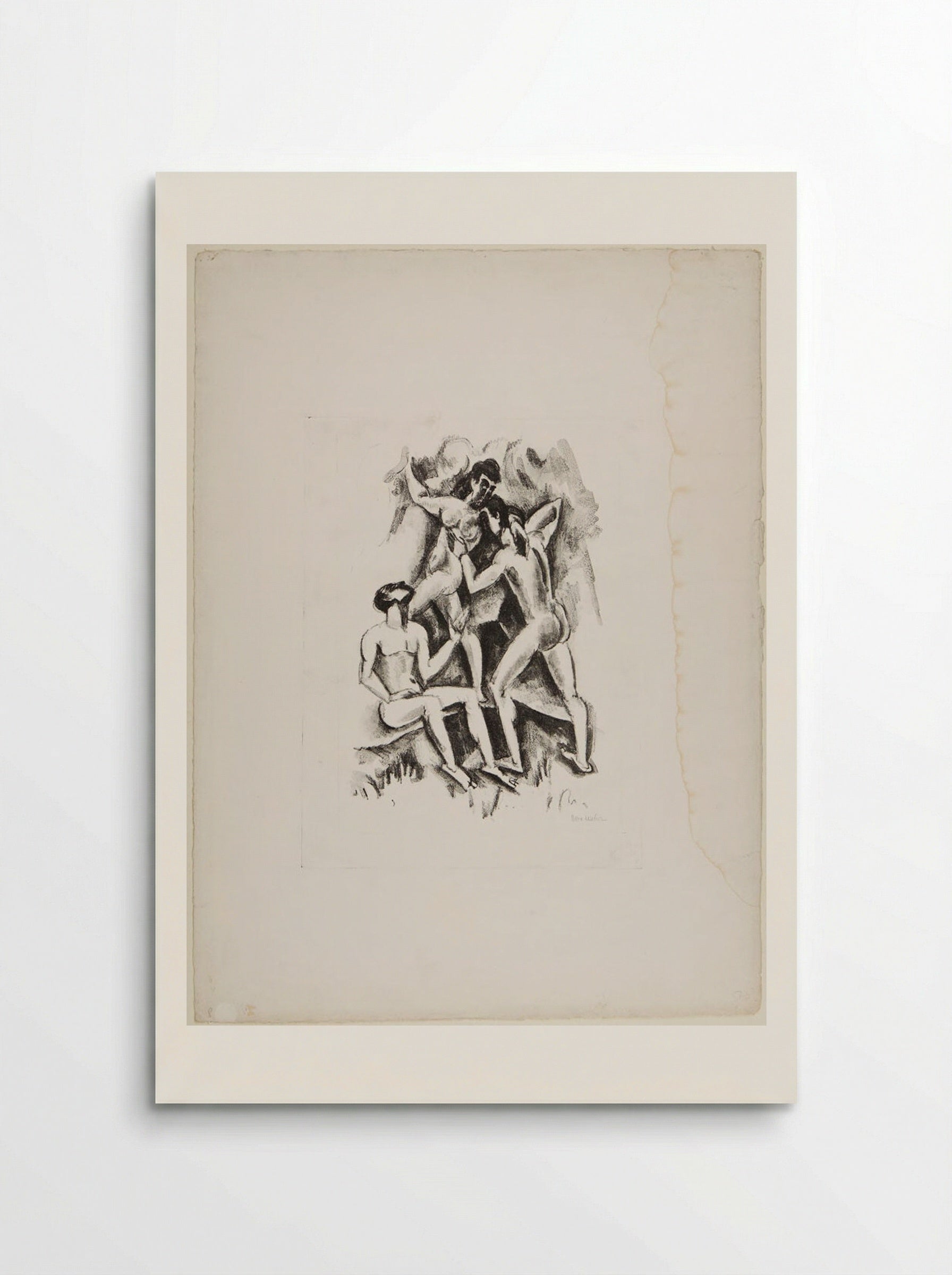Three Figures, Wrestlers - Max Weber - Poster