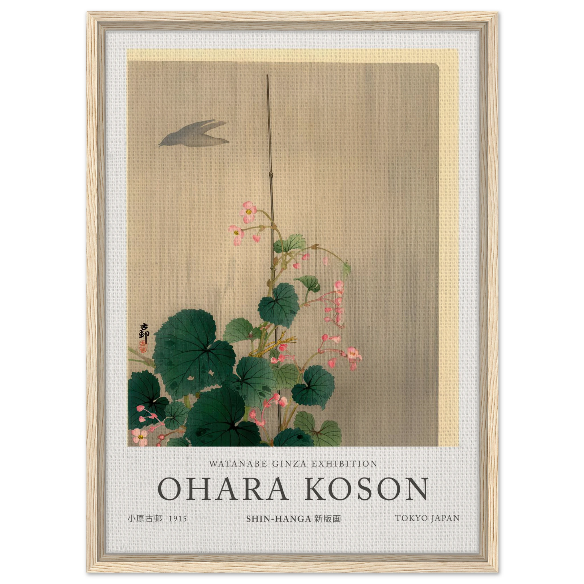 Bird And Begonias - Ohara Koson