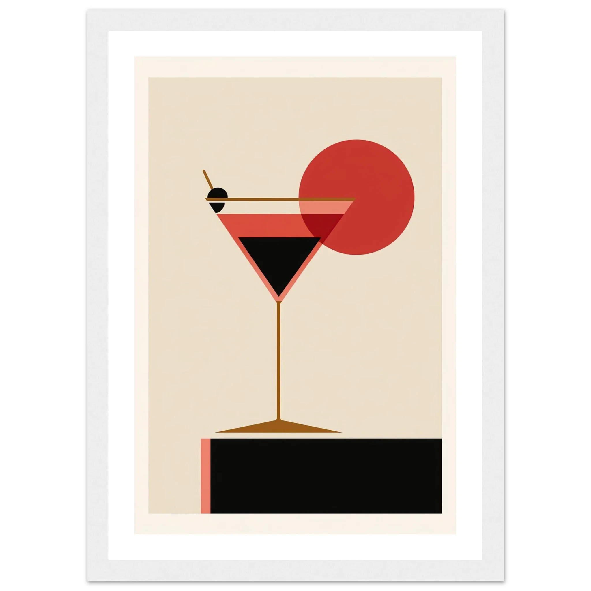 Sunset Manhattan – Modern Geometric Cocktail Art Print