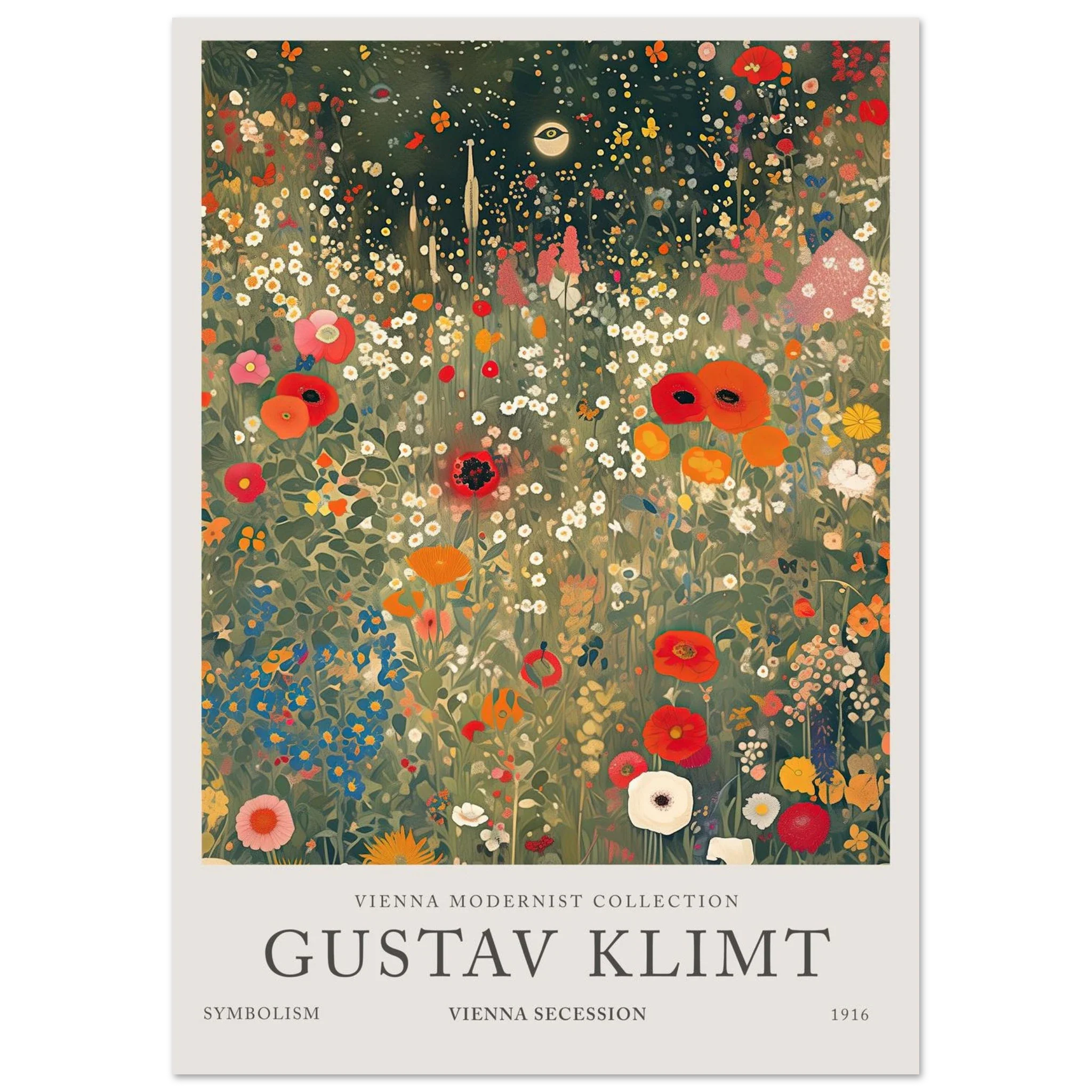 Crimson Field in Bloom – Gustav Klimt