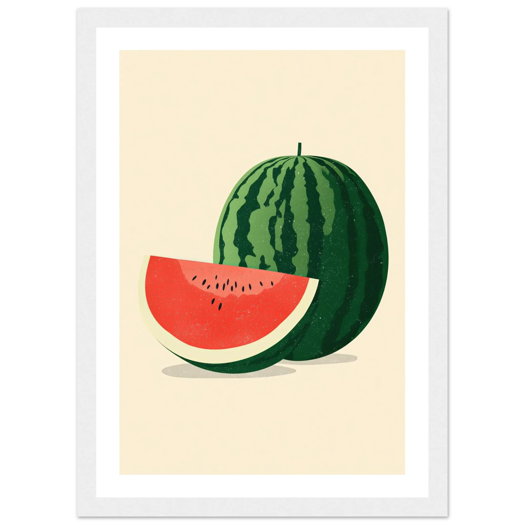 Summer Slice – Minimalist Watermelon Fruit Print