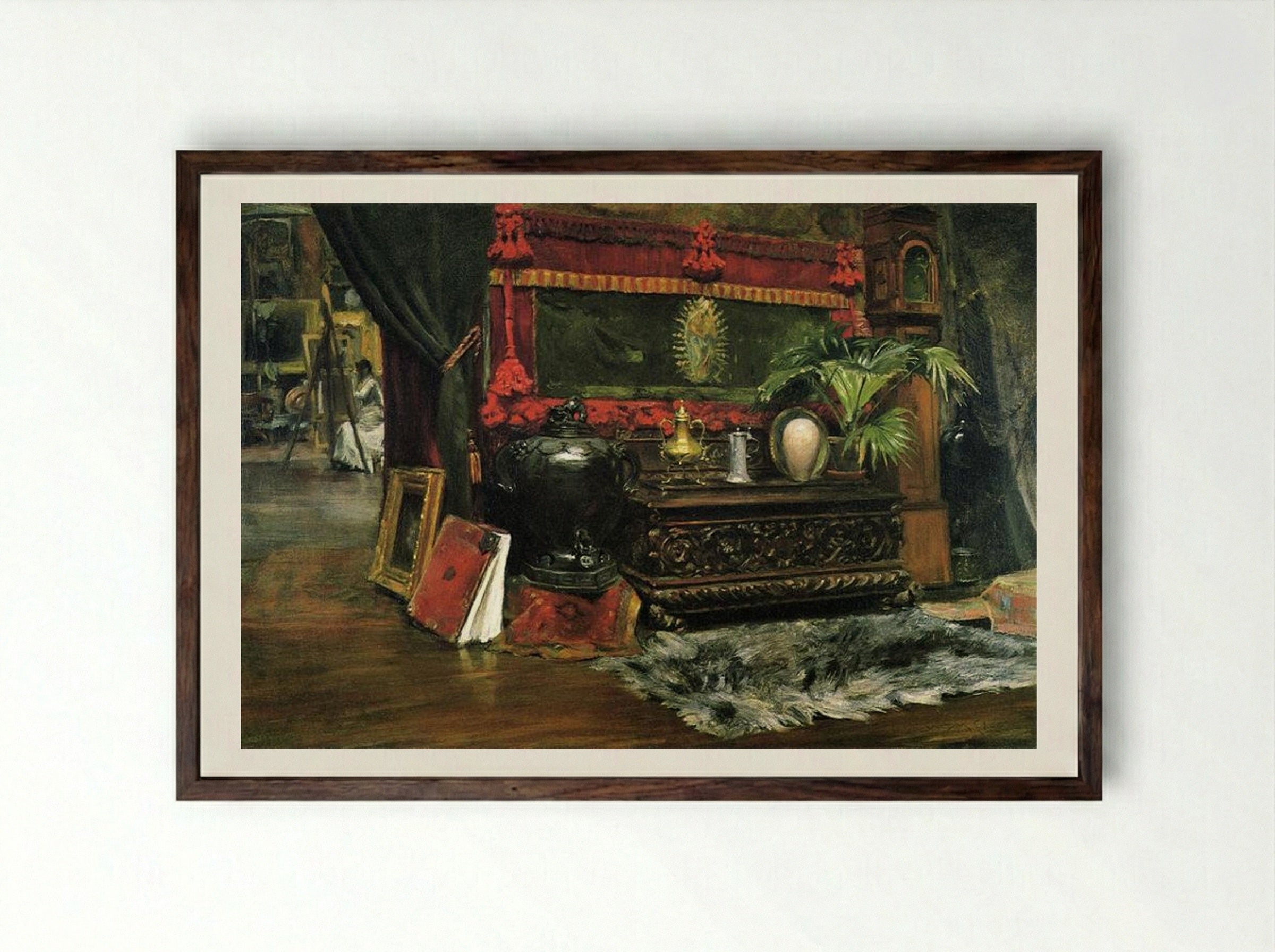 A Corner of My Studio - William Merritt Chase - Framed Print Dark Wood