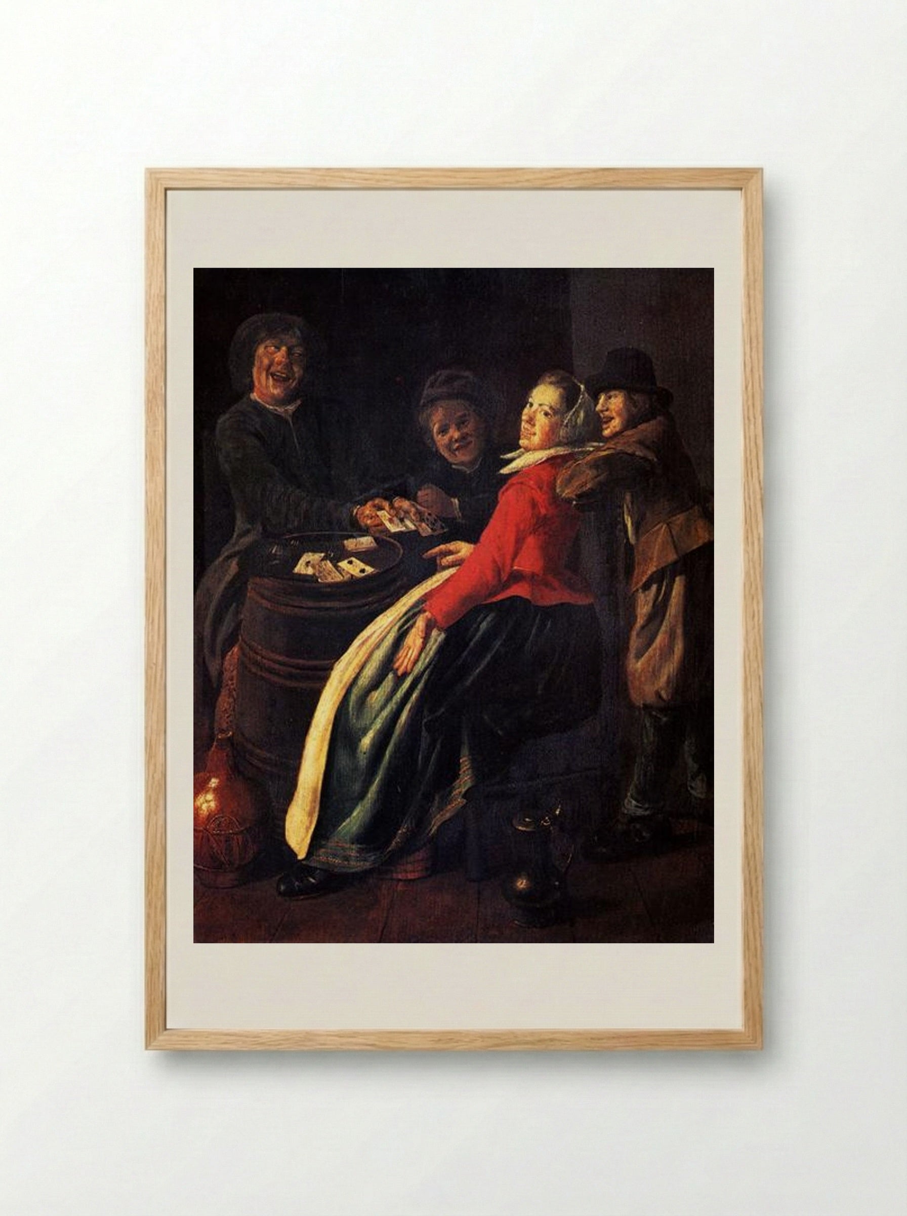 A Game of Cards - Judith Leyster - Framed Print Wood