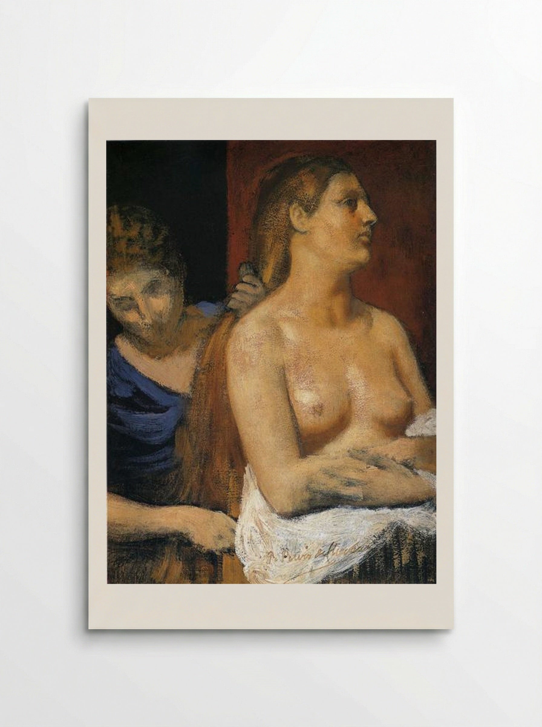 A Maid Combing a Woman's Hair - Pierre Puvis de Chavannes - Poster