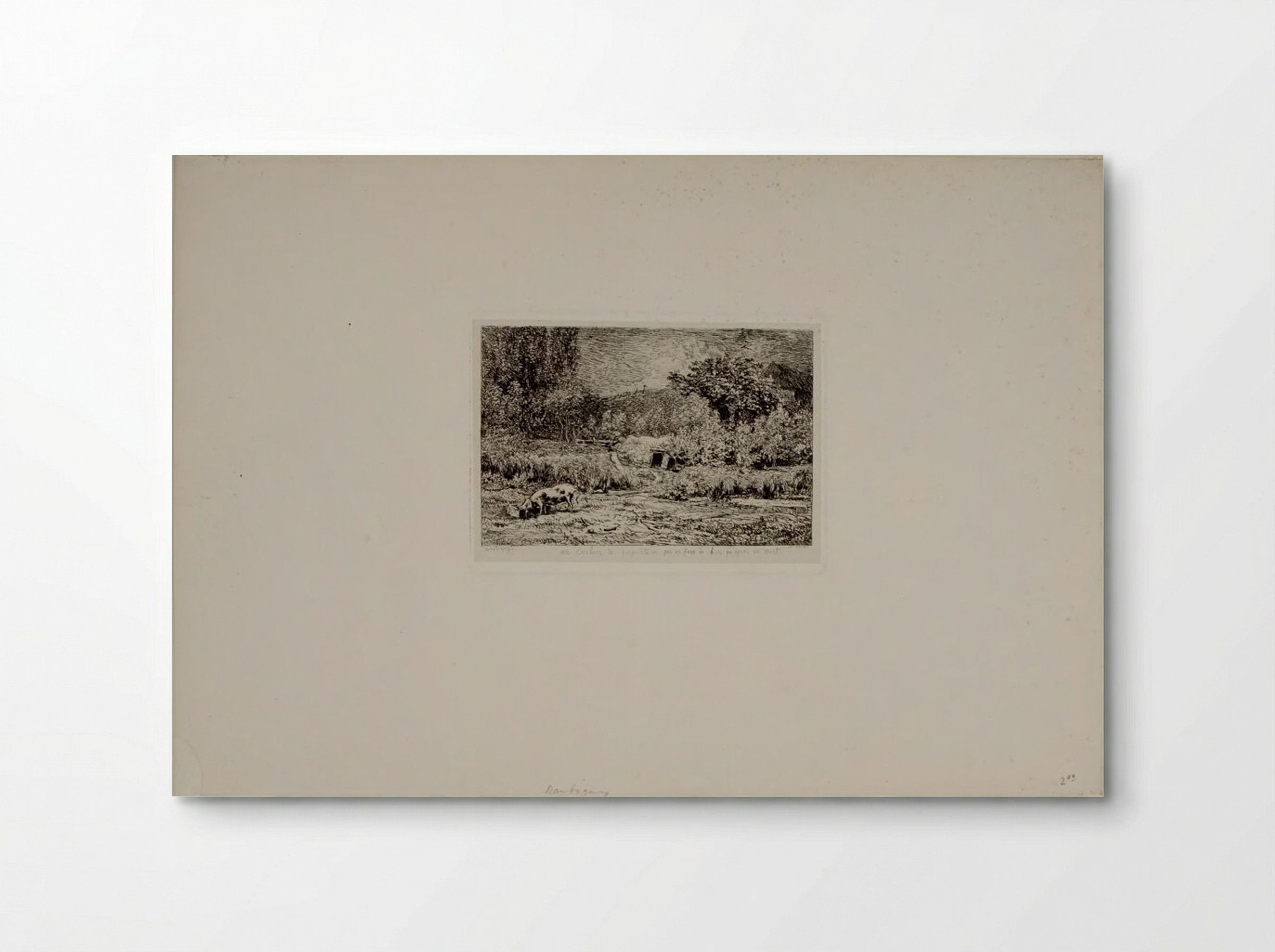 A Pig in an Orchard - Charles-François Daubigny - Poster