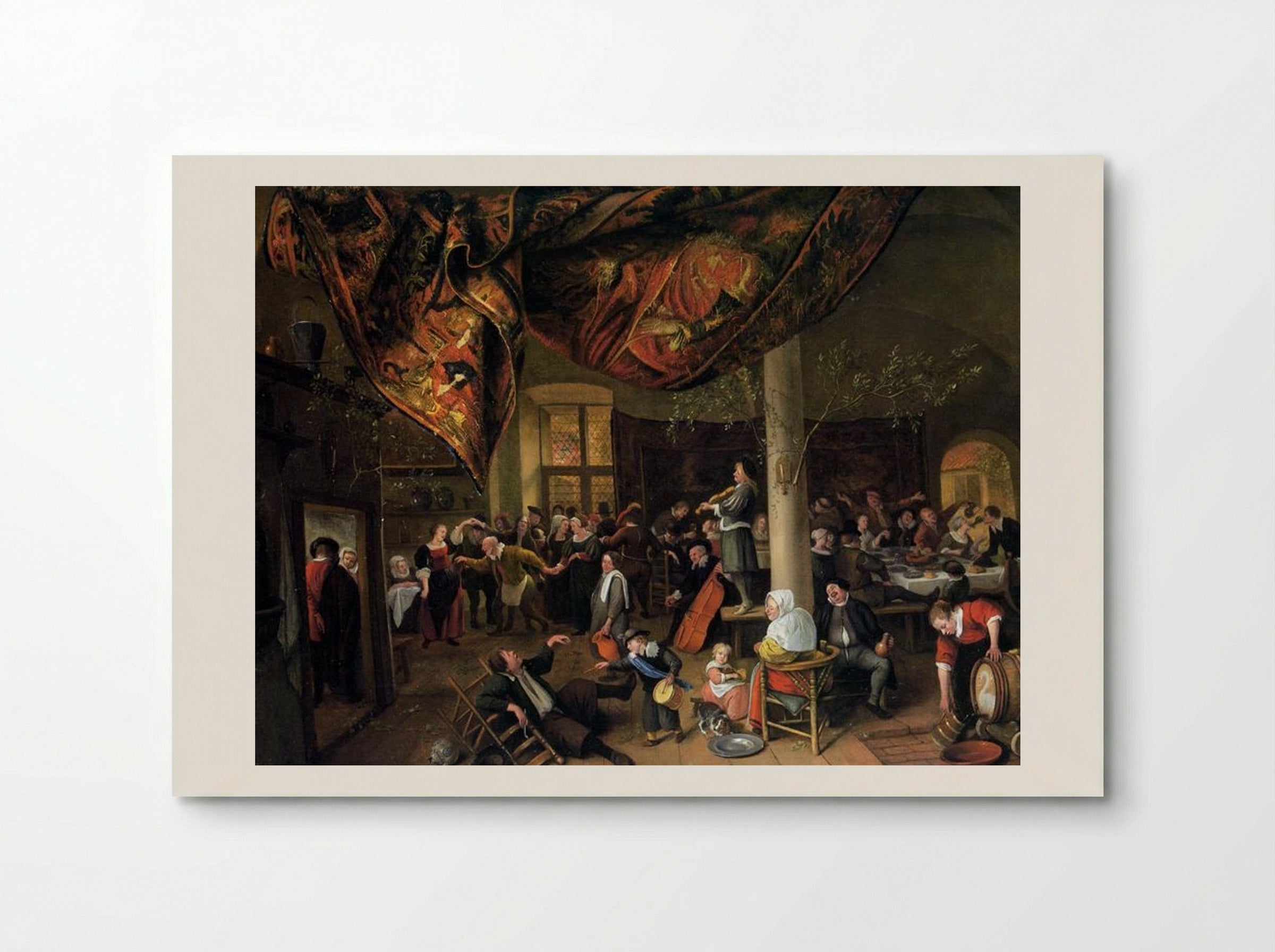 A Village Wedding Feast with Revellers and a Dancing Party - Jan Steen - Poster
