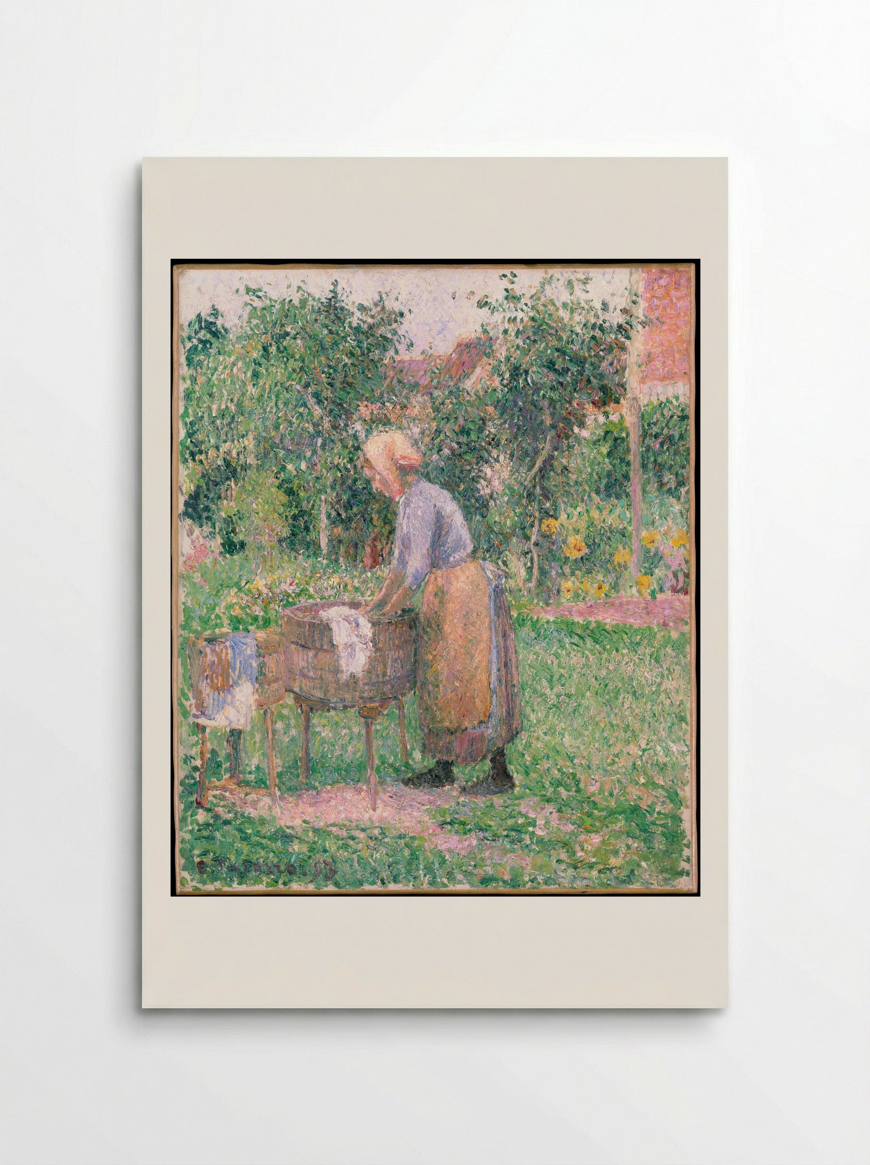 A Washerwoman at Eragny - Camille Pissarro - Poster