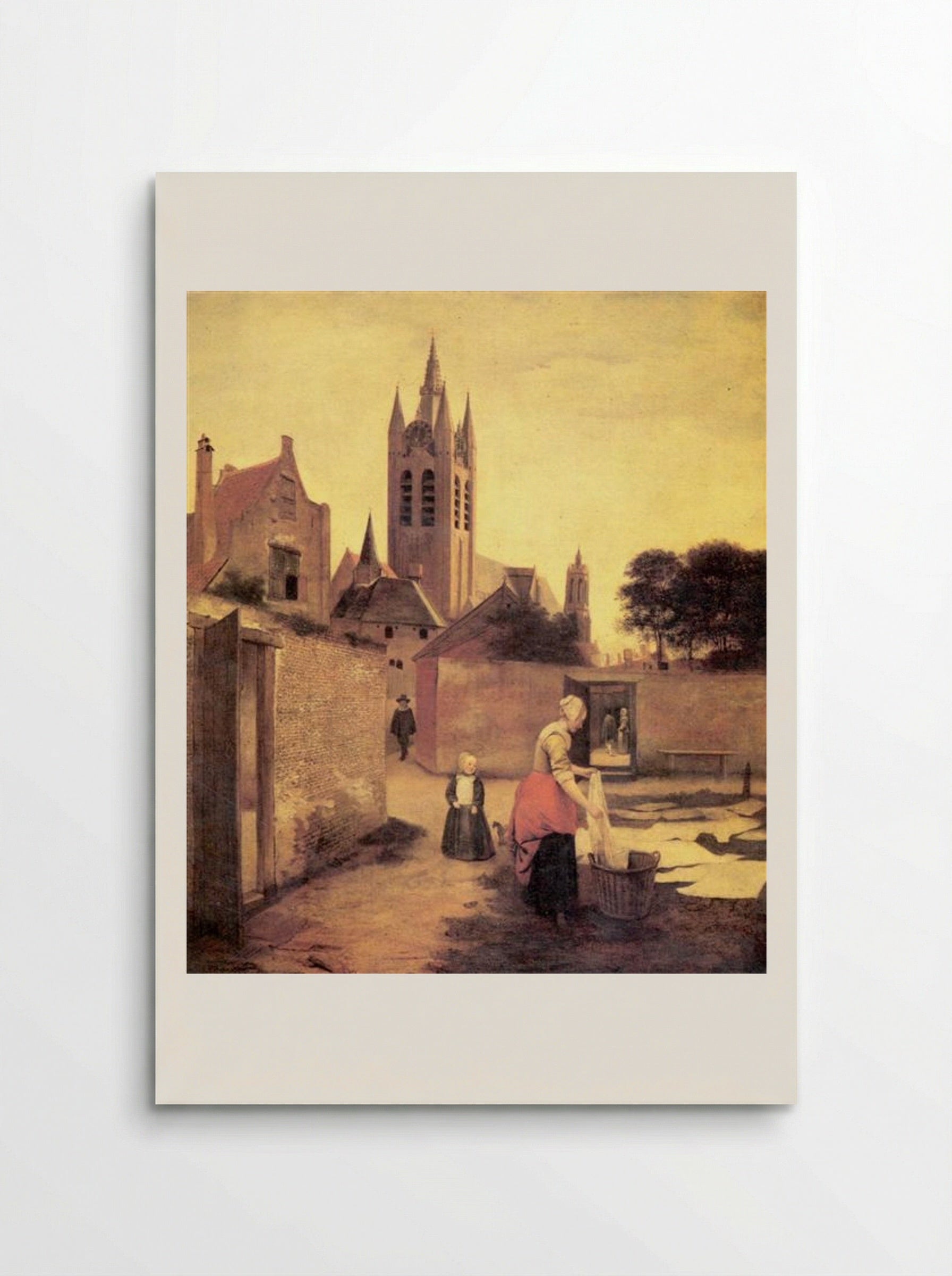 A Woman and a Child on a Bleichwiese - Pieter de Hooch - Poster