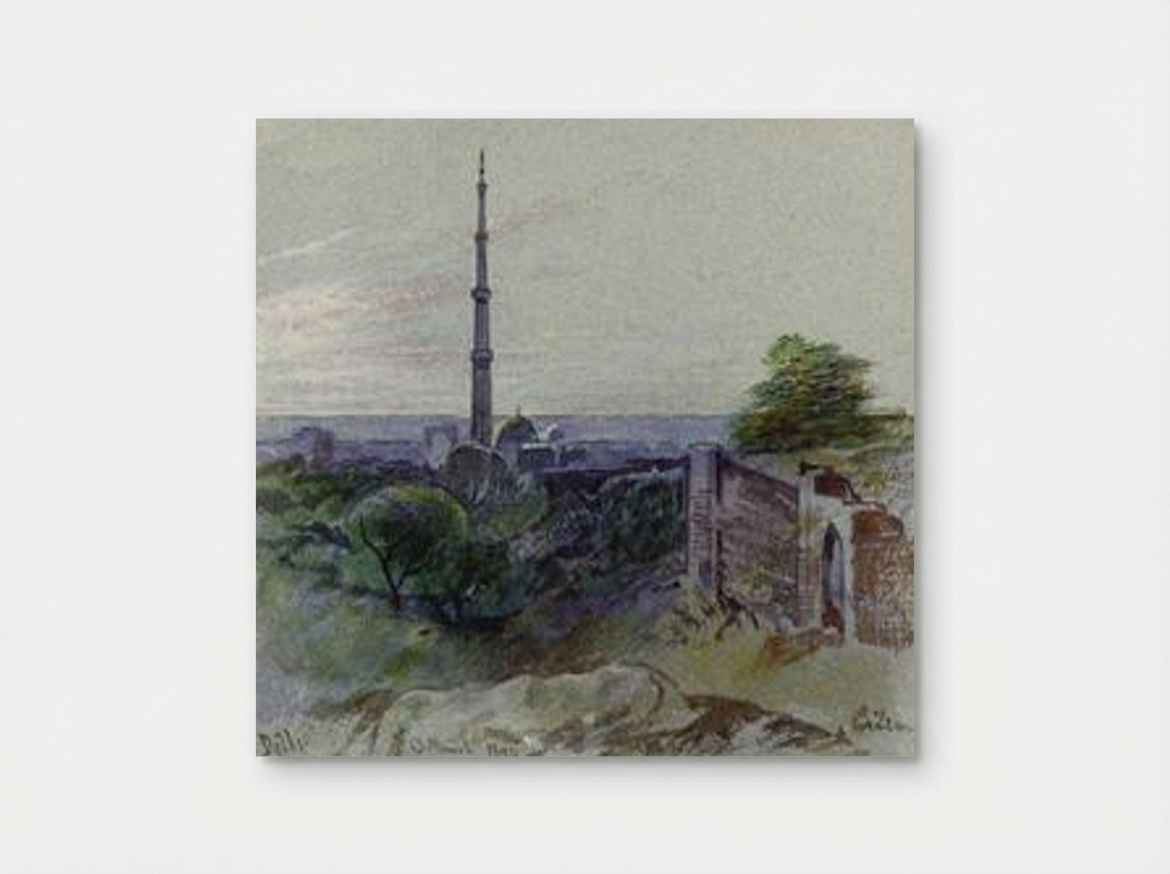 A view of the Qutb Minar, Delhi - Edward Lear - Poster