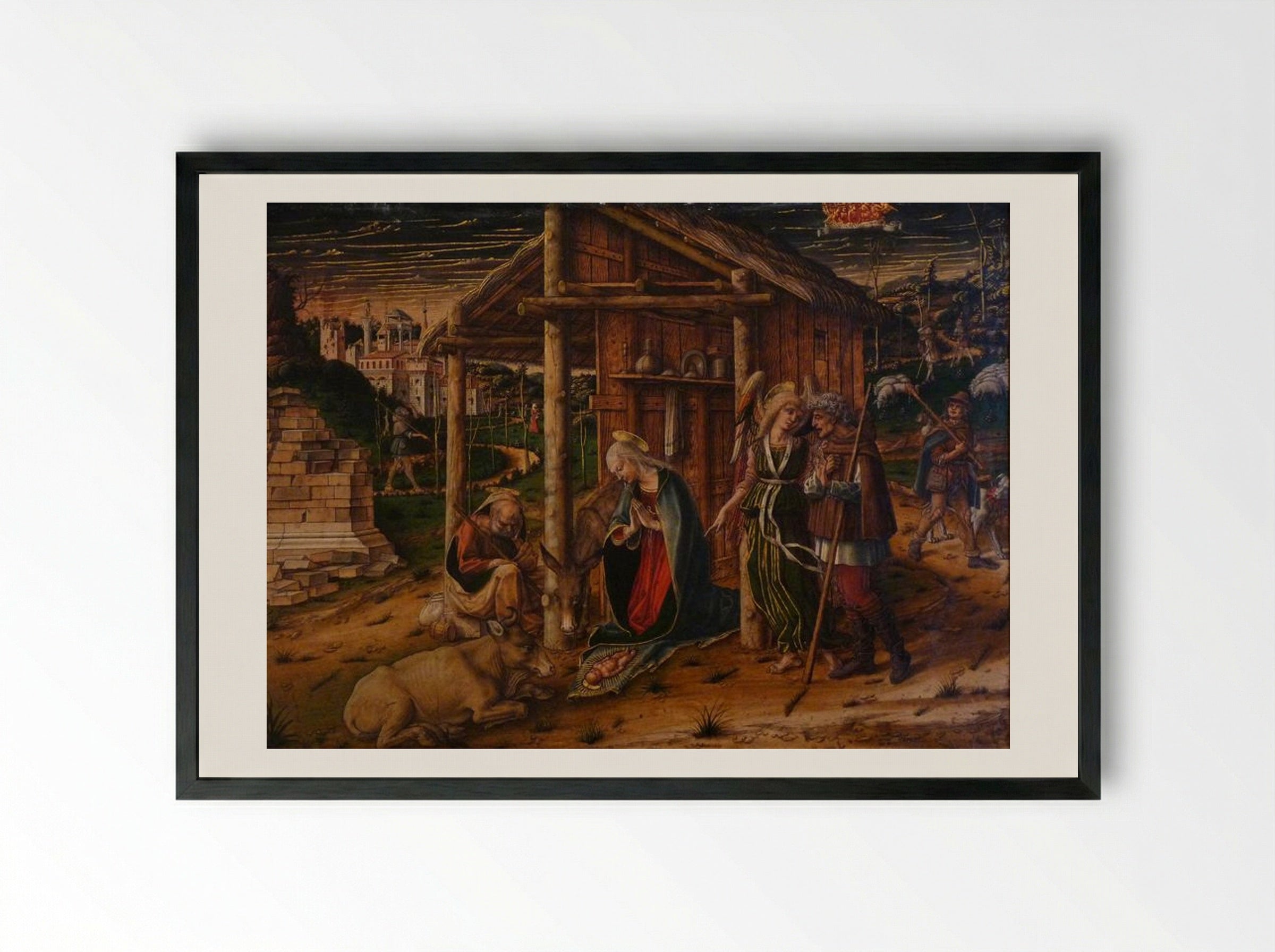 Adoration of the Shepherds - Carlo Crivelli - Framed Print Black