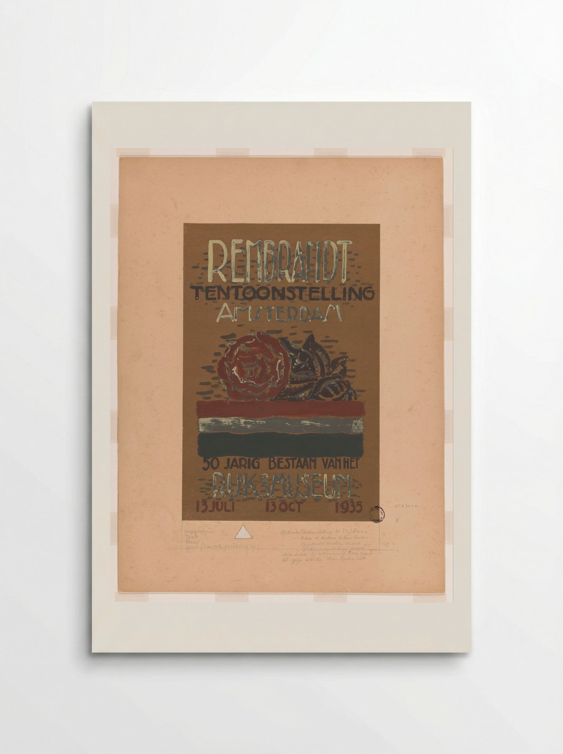 Affiche Rembrandt tentoonstelling, Amsterdam, 1935 (ontwerp) - Leo Gestel - Poster