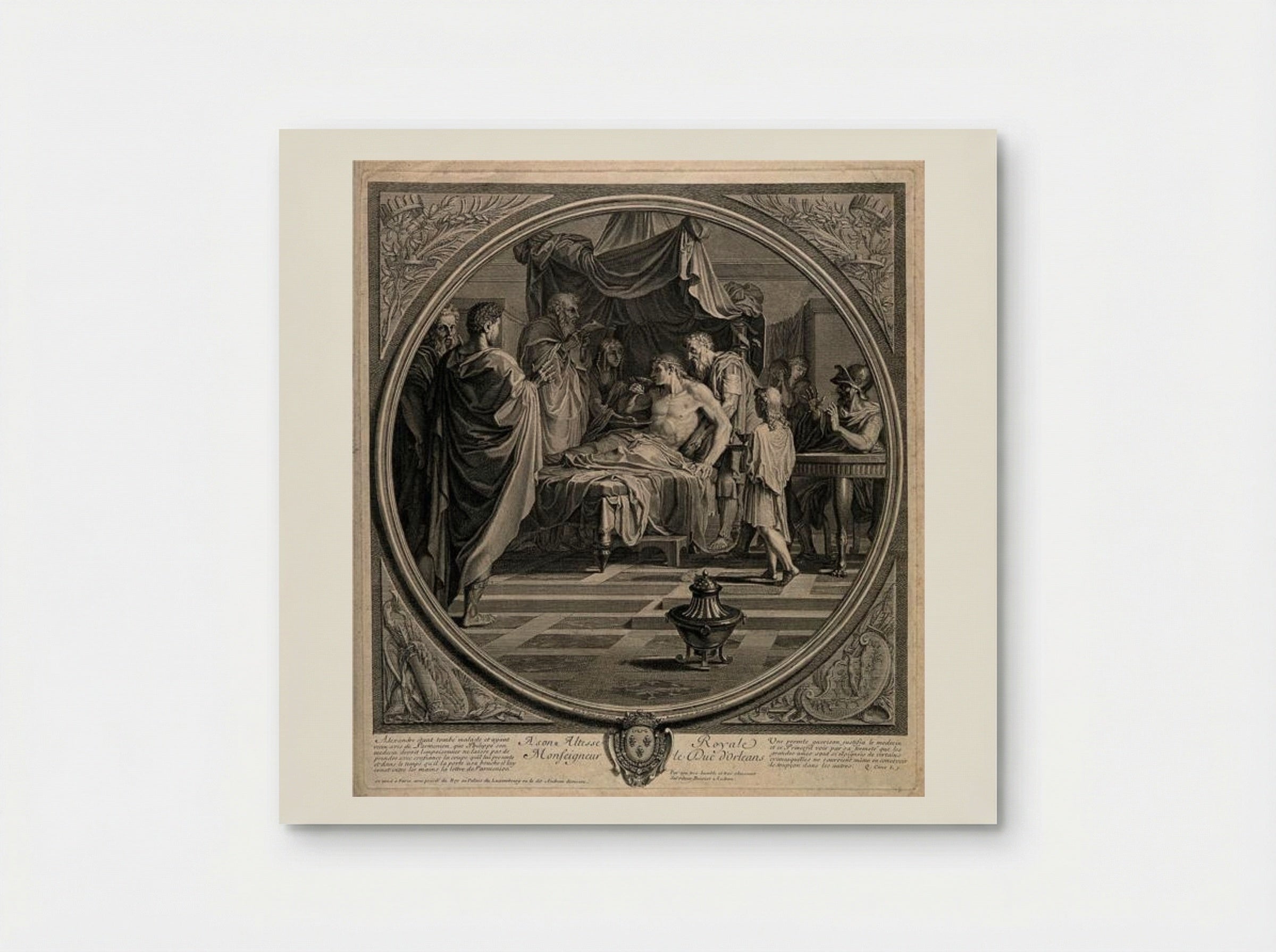 Alexander the Great demonstrates his trust in his physician - Eustache Le Sueur - Poster