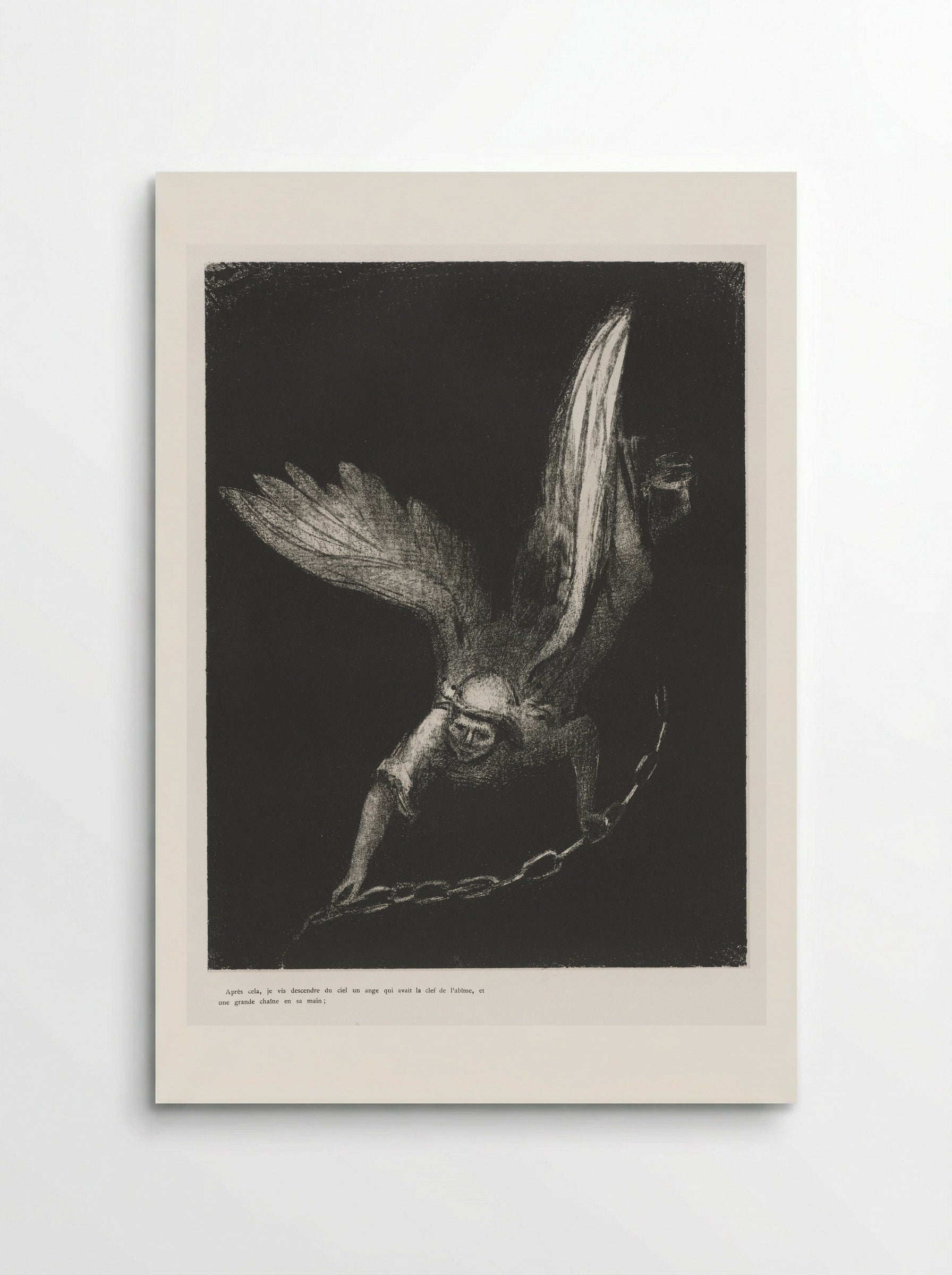 And I saw an angel come down from heaven, having the key of the bottomless pit and a great chain in his hand - Odilon Redon - Poster