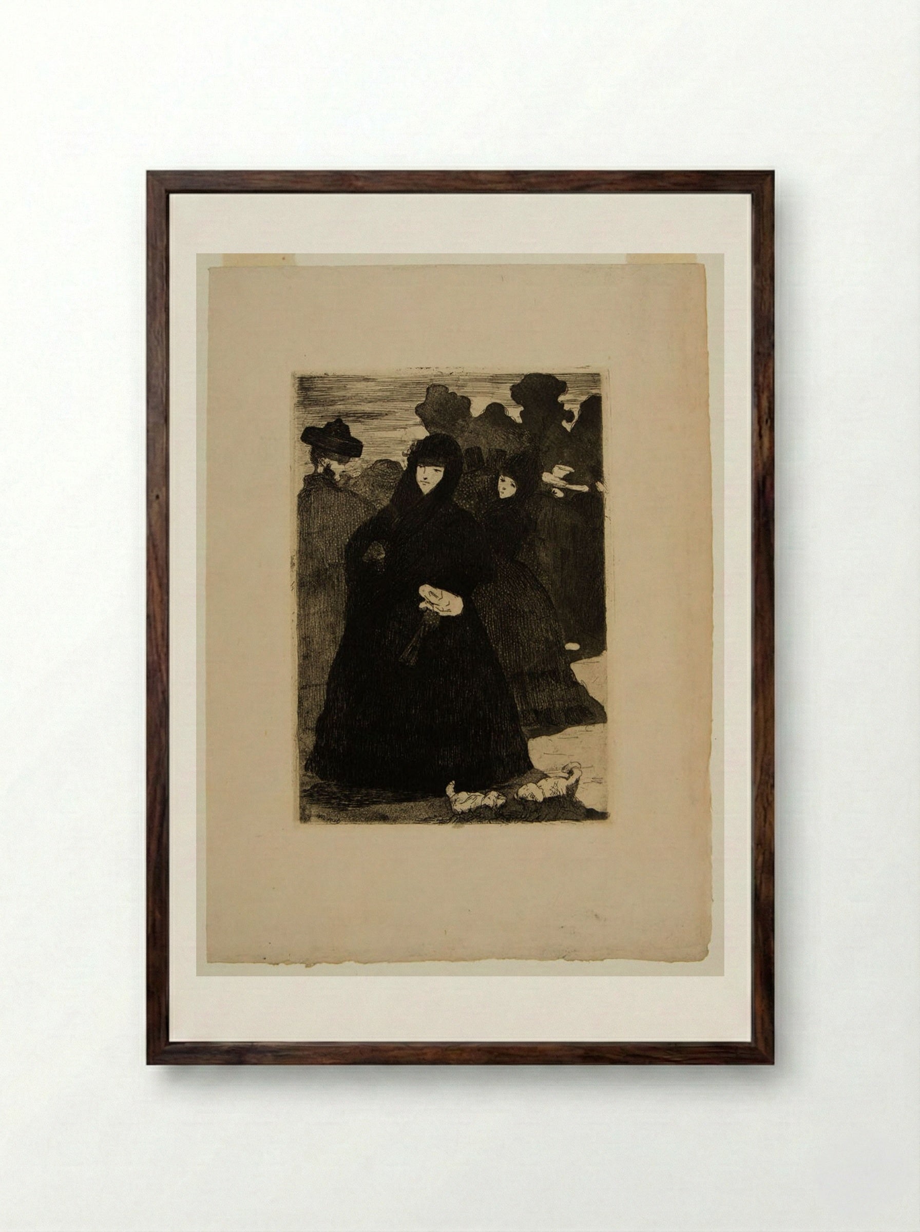 At the Prado - Édouard Manet - Framed Print Dark Wood