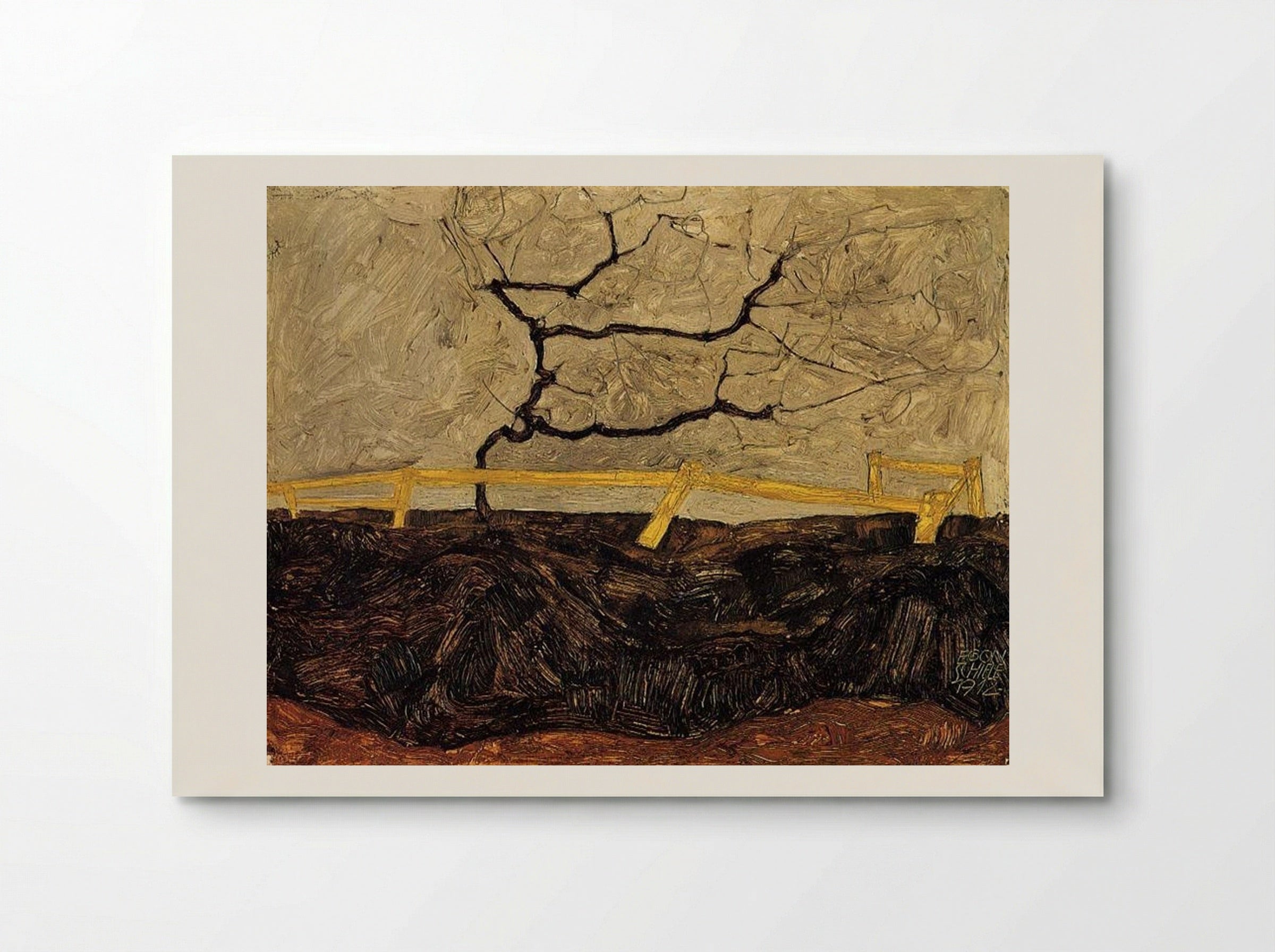 Bare Tree behind a Fence - Egon Schiele - Poster