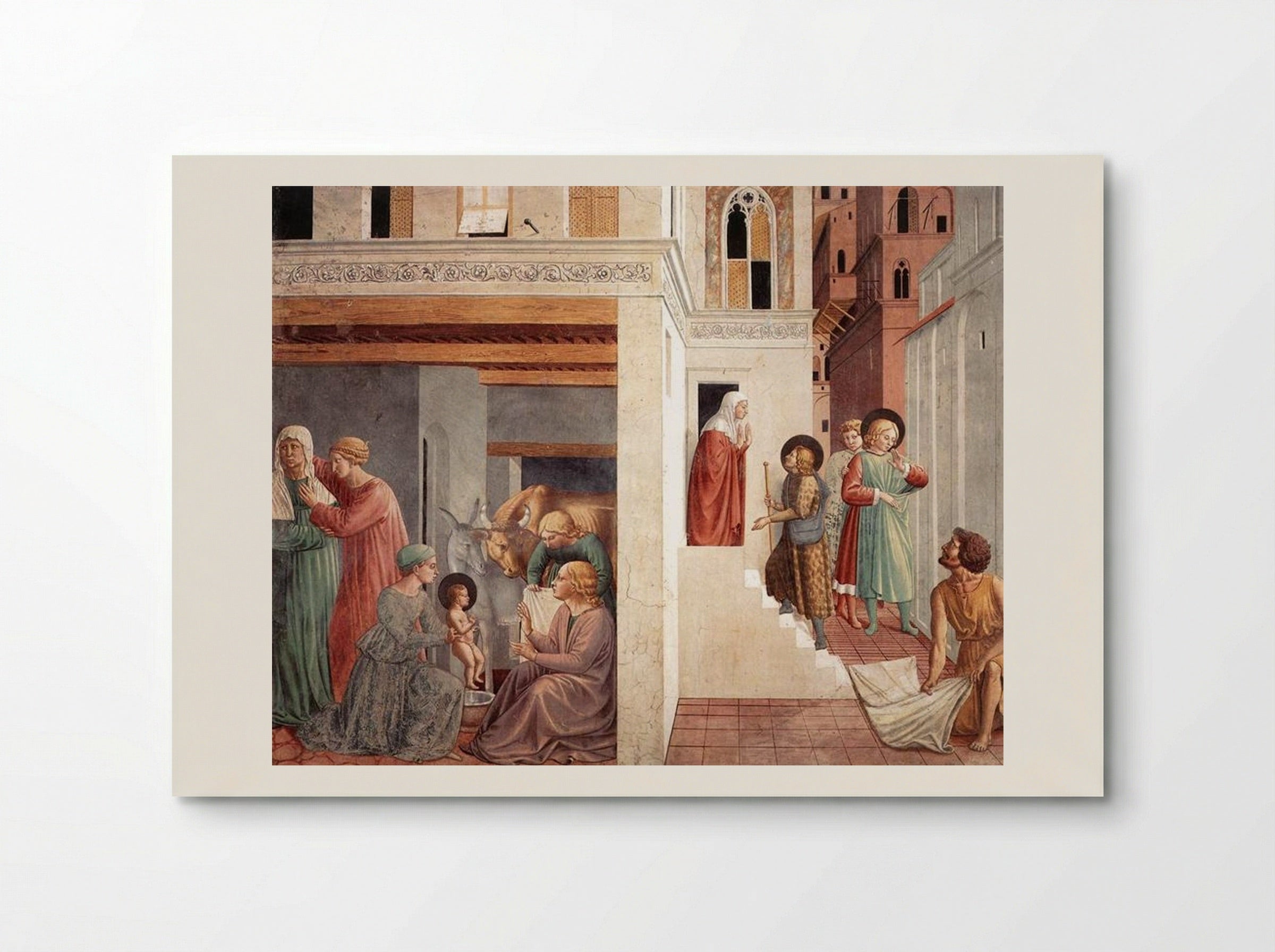 Birth of St. Francis, Prophecy of the Birth by a Pilgrim, Homage of the Simple Man - Benozzo Gozzoli - Poster