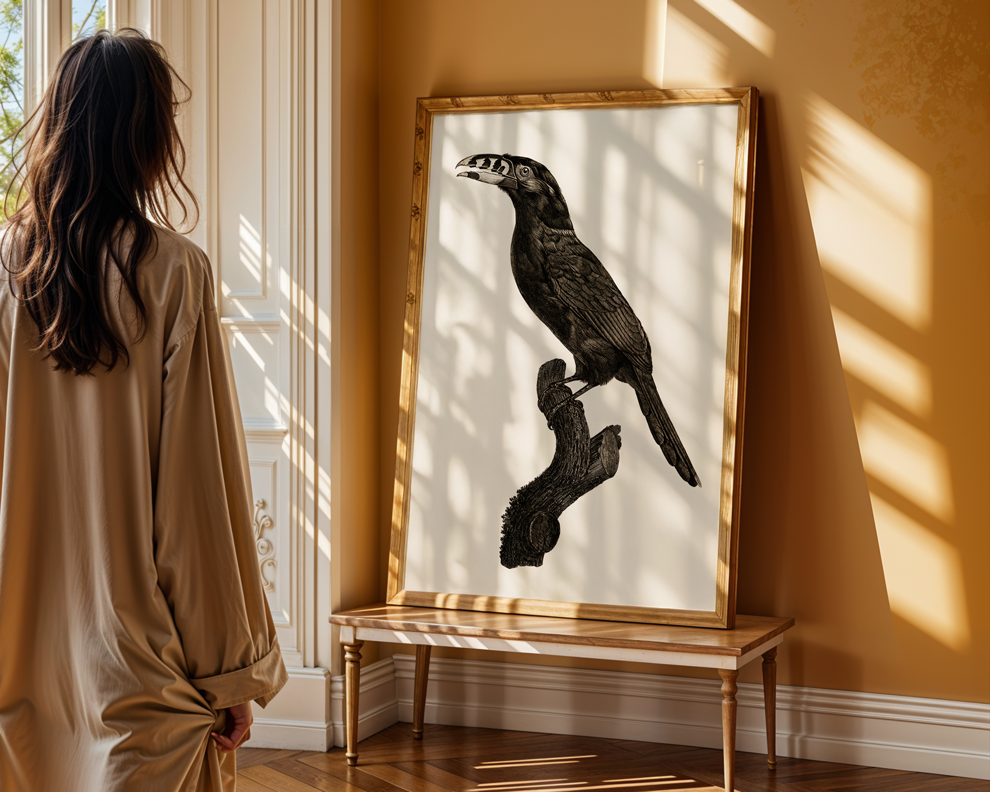 Black-necked-Aracari,-male-from-Histoire-Naturelle-des-Oiseaux-de-Paradis-et-Des-Rolliers-(1806)-by-Jacques-Barraband_final mockup