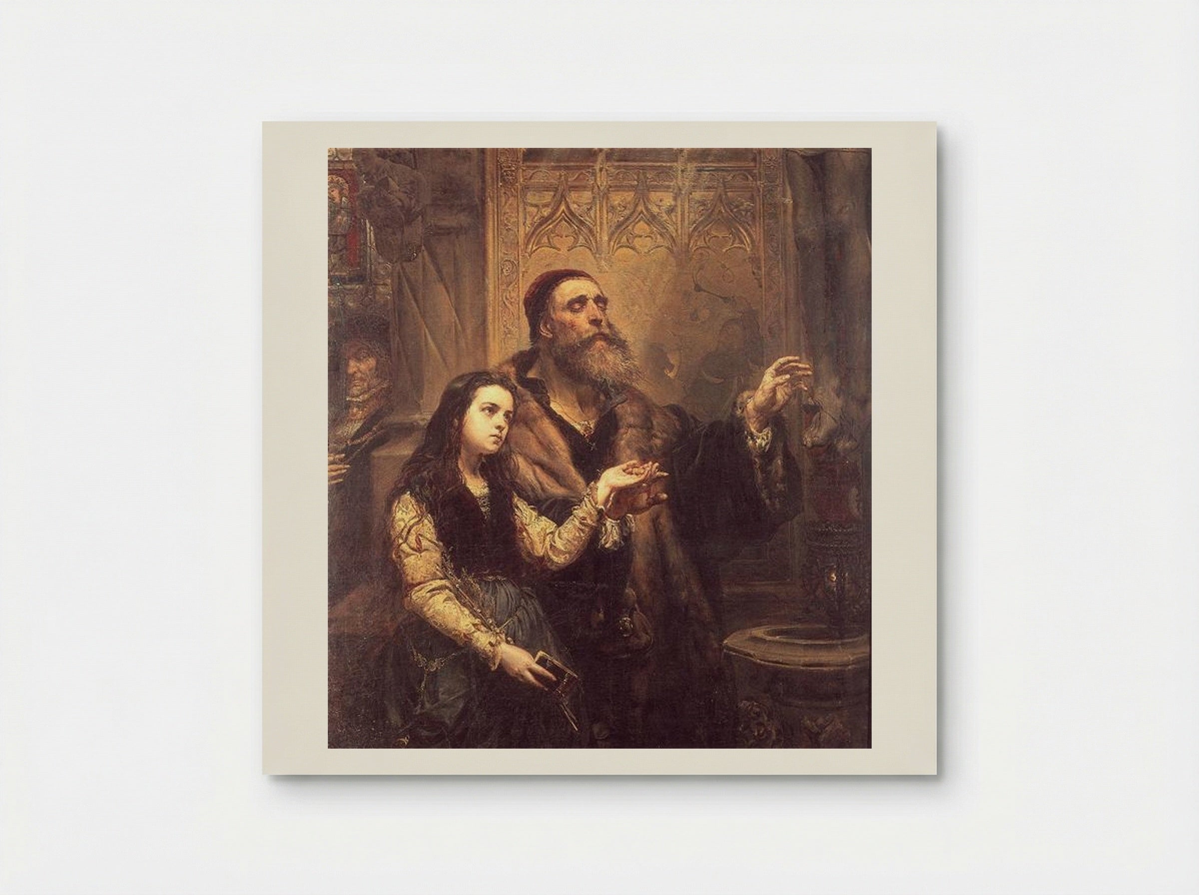 Blind Veit Stoss with Daughter - Jan Matejko - Poster