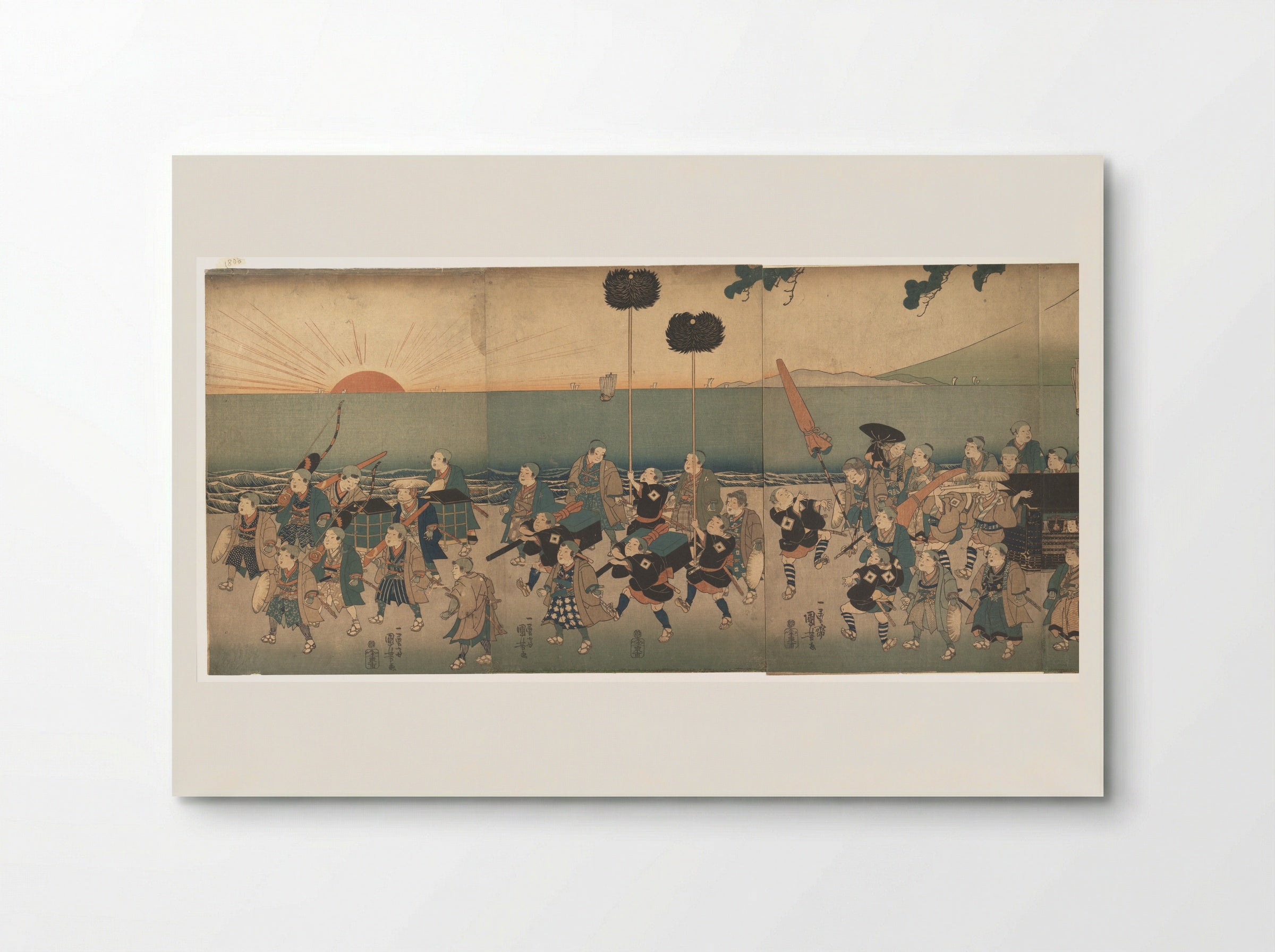 Boys Play-acting a Daimyo Procession - Utagawa Kuniyoshi - Poster