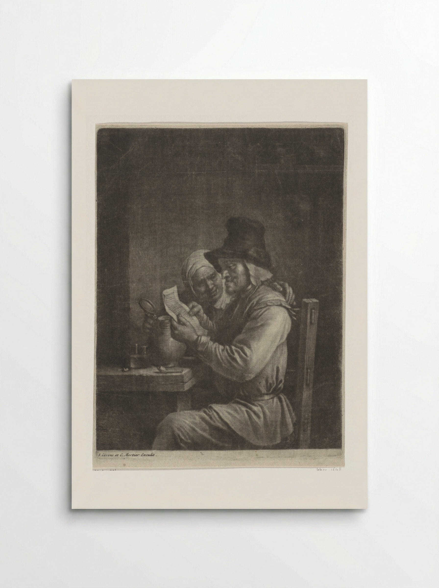 Brief lezende man en vrouw - Wallerant Vaillant - Poster