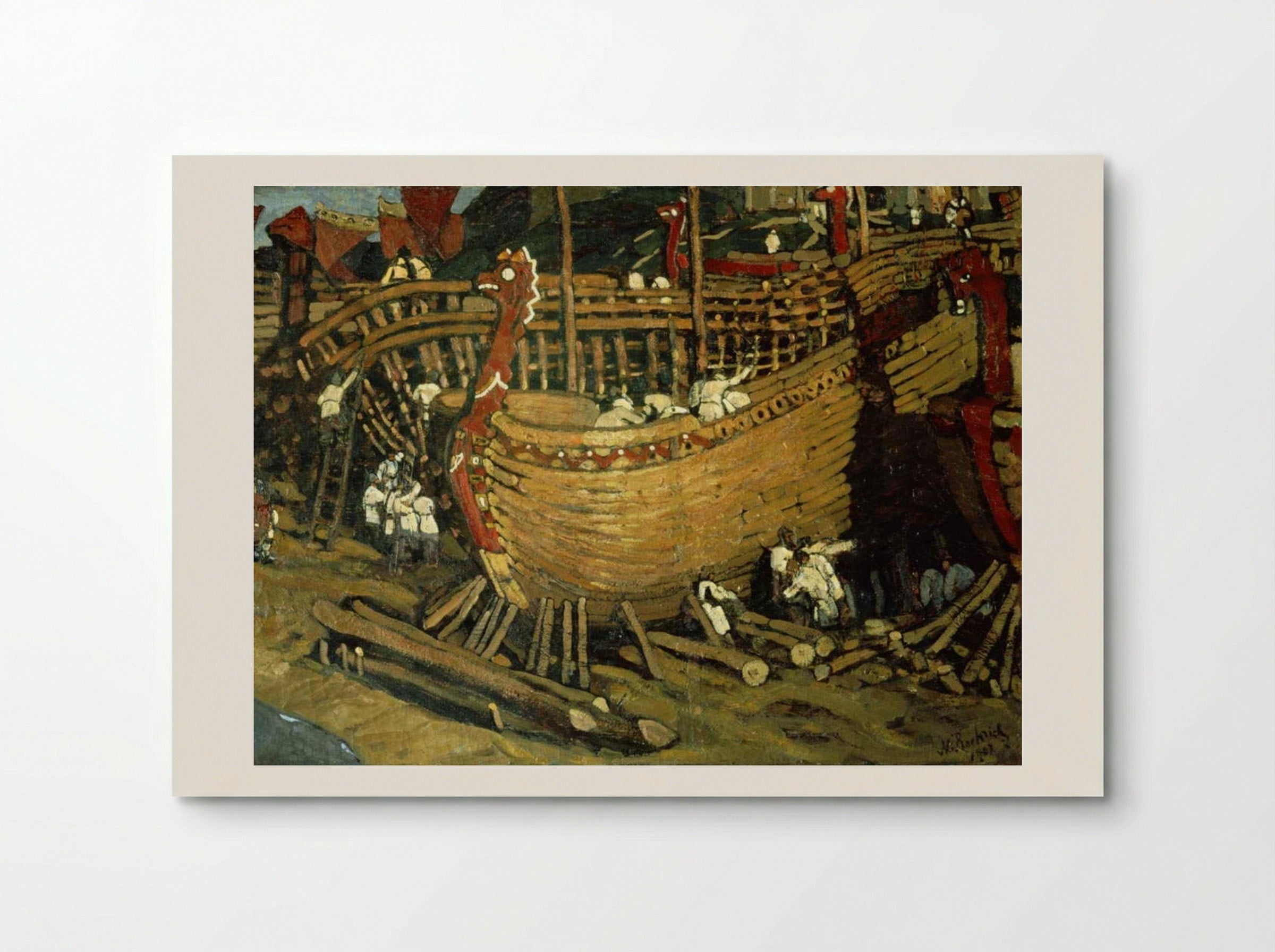 Building the Ships - Nicholas Roerich - Poster