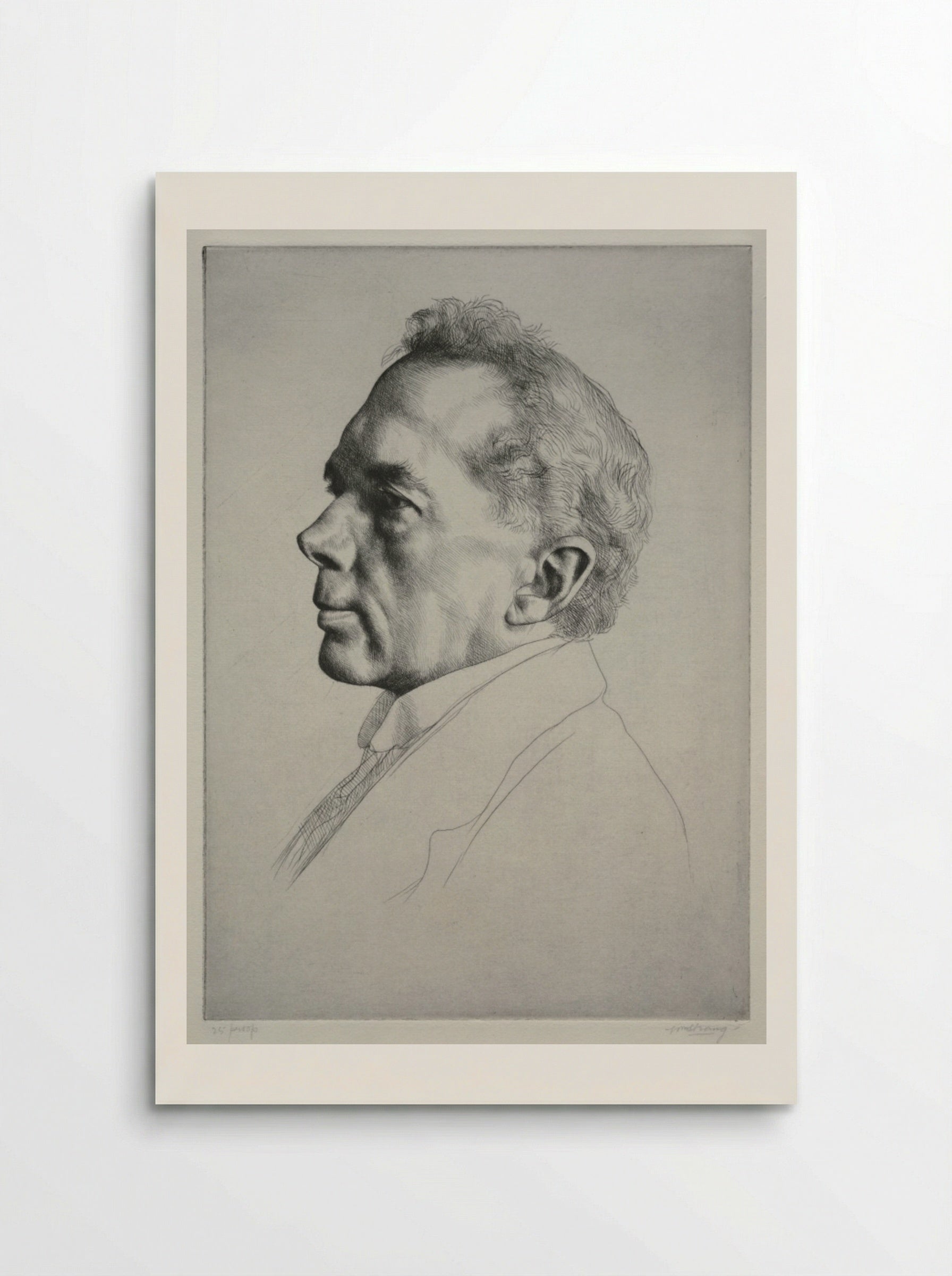 Campbell Dodgson, Profile to the Left - William Strang - Poster