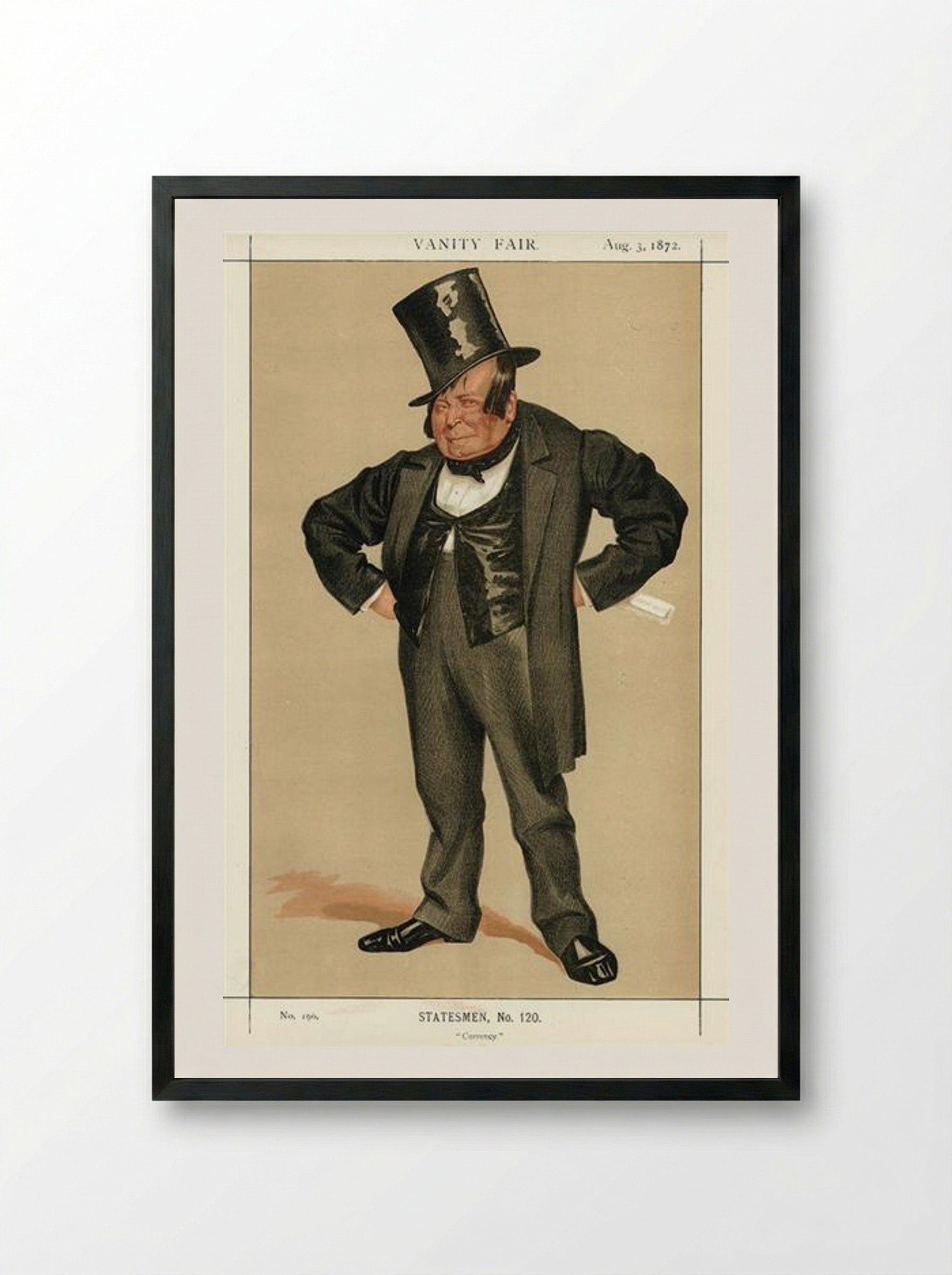 Caricature of James Delahunty M.P. - James Tissot - Framed Print Black