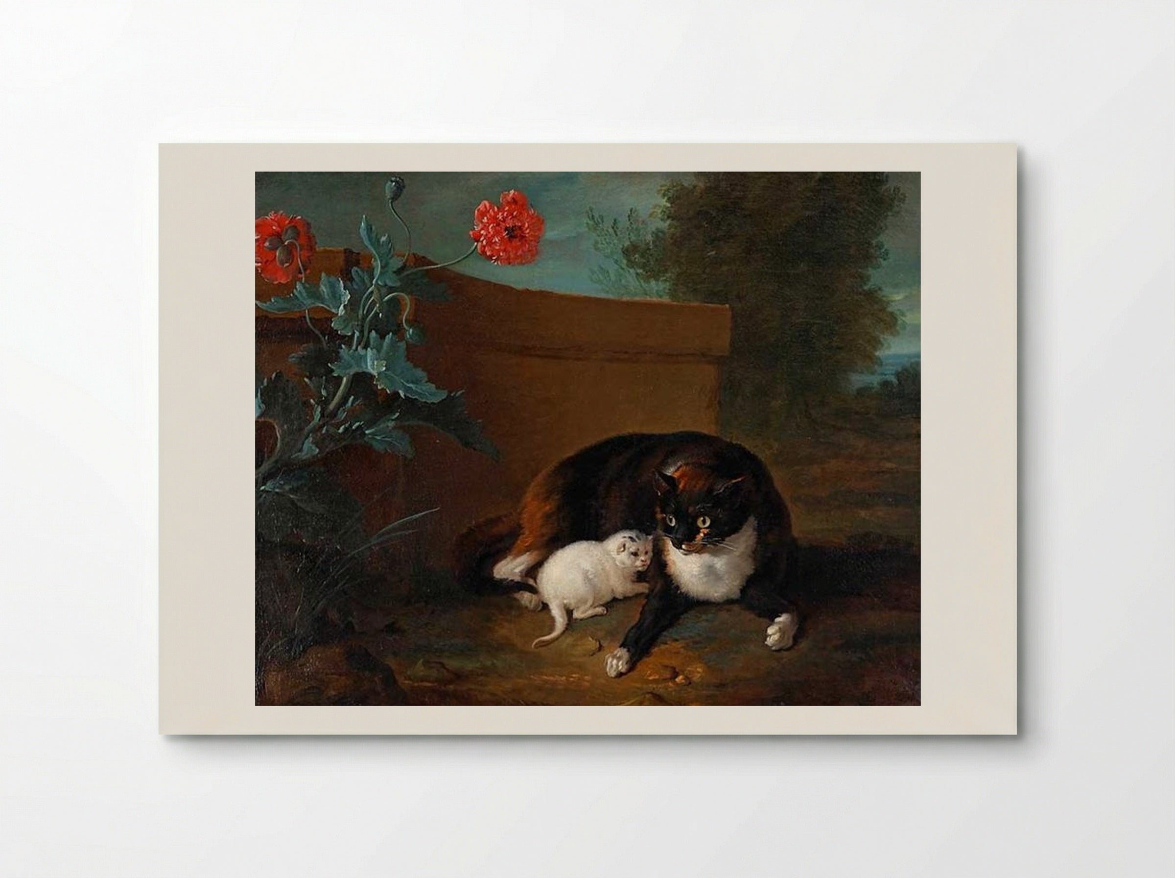 Chatte et chaton, et Chien et perroquet - Jean-Baptiste Oudry - Poster
