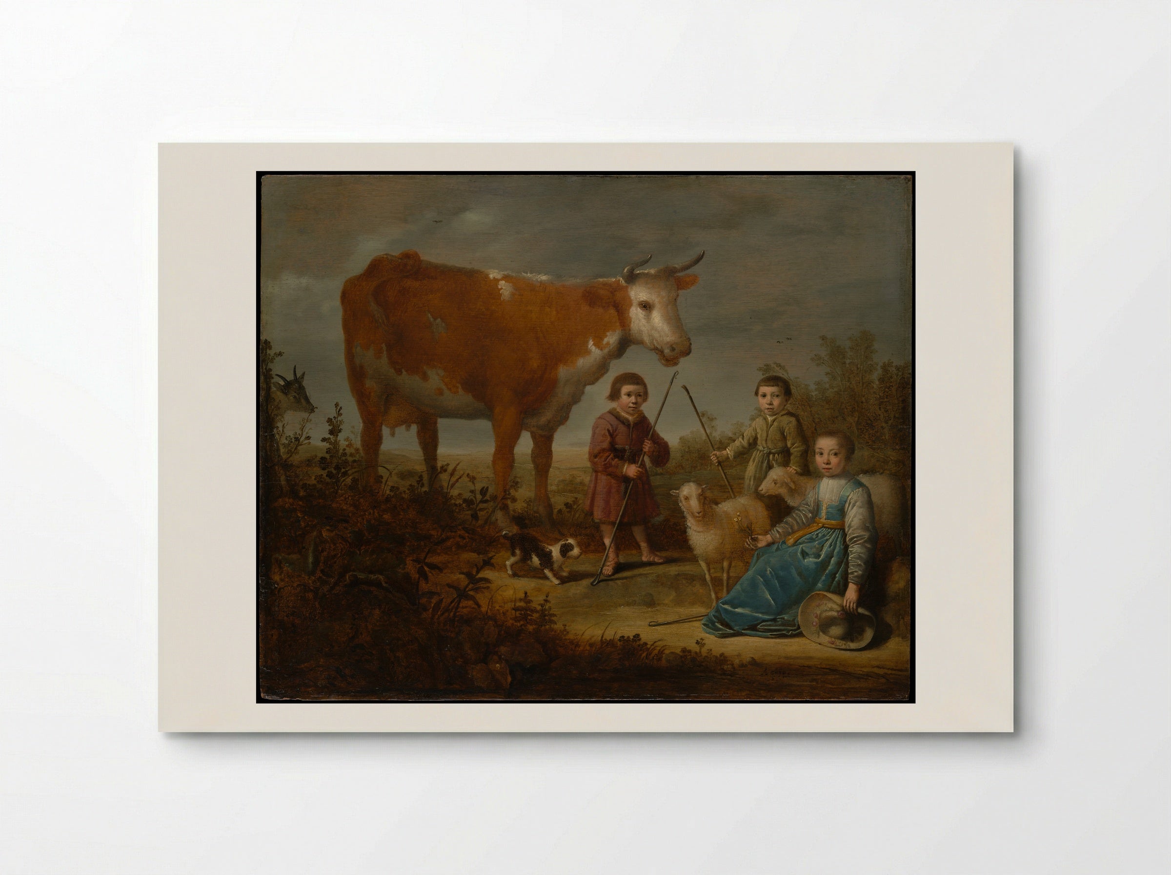 Children and a Cow - Aelbert Cuyp - Poster