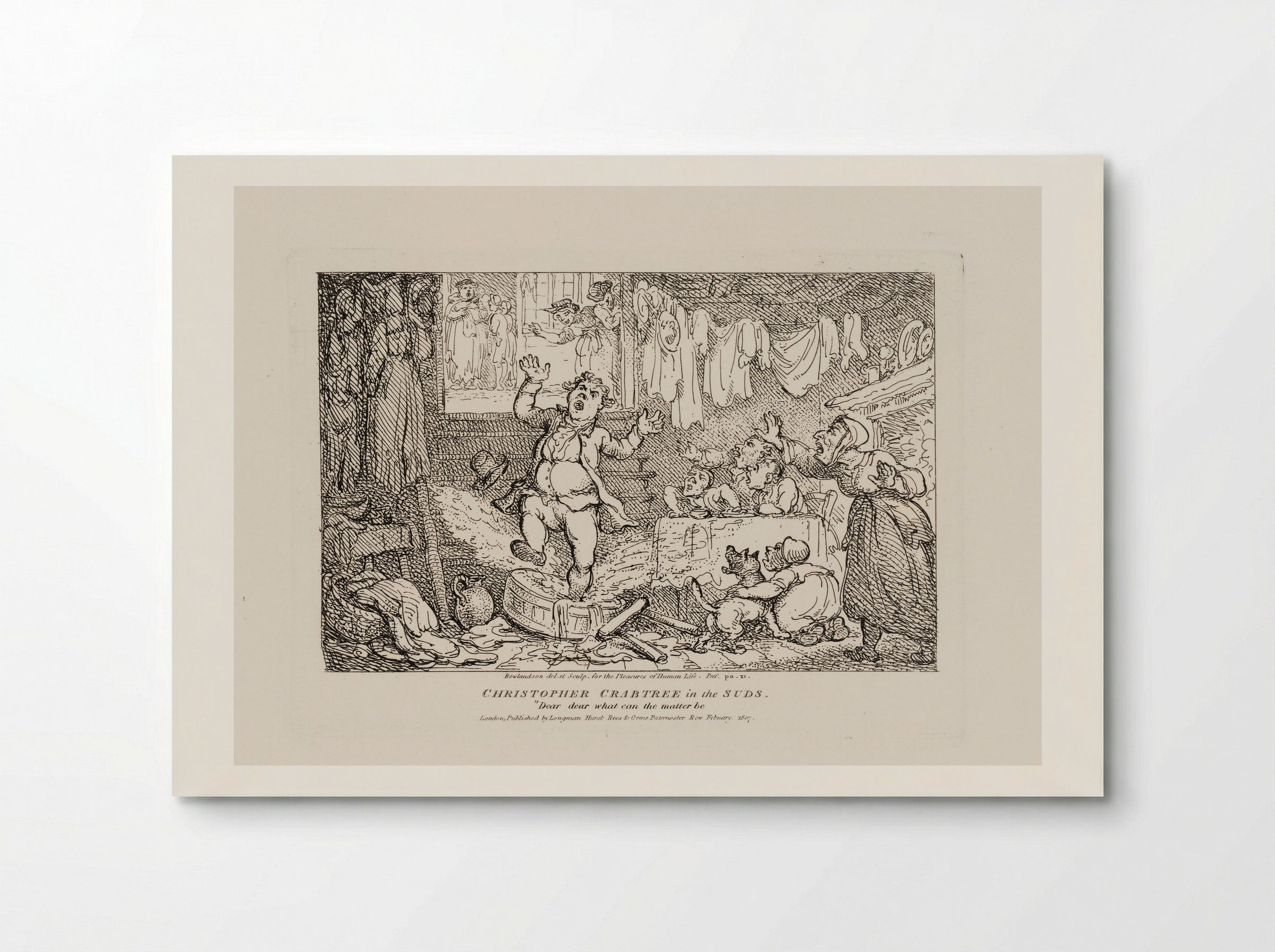 Christopher Crabtree in the Suds - Thomas Rowlandson - Poster