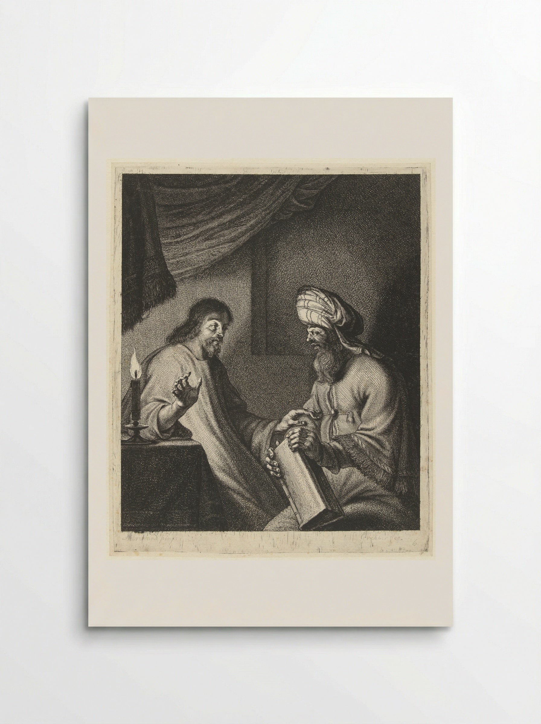 Christus in gesprek met Nikodemus - Pieter de Grebber - Poster