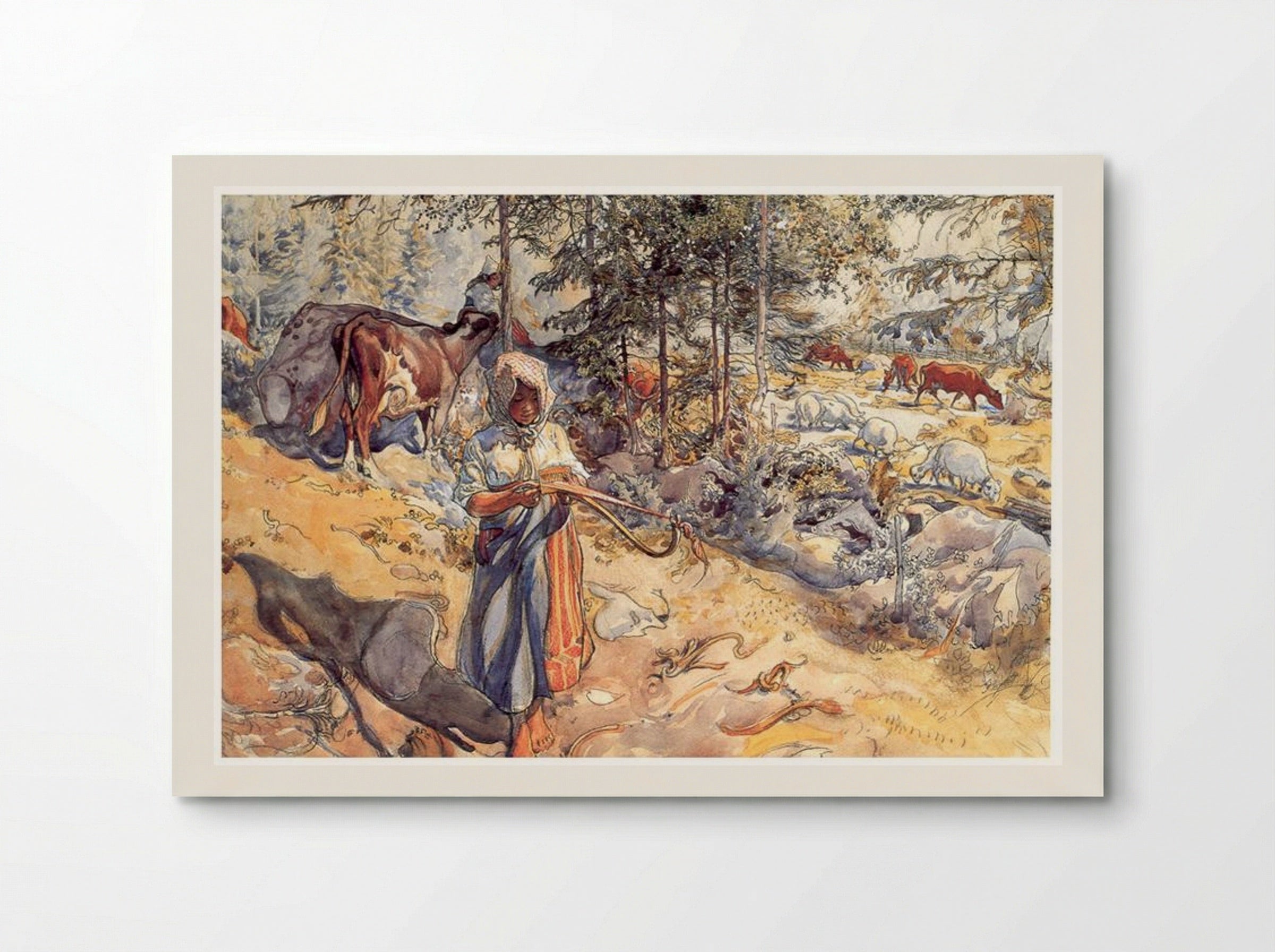 Cowgirl in the Meadow - Carl Larsson - Poster