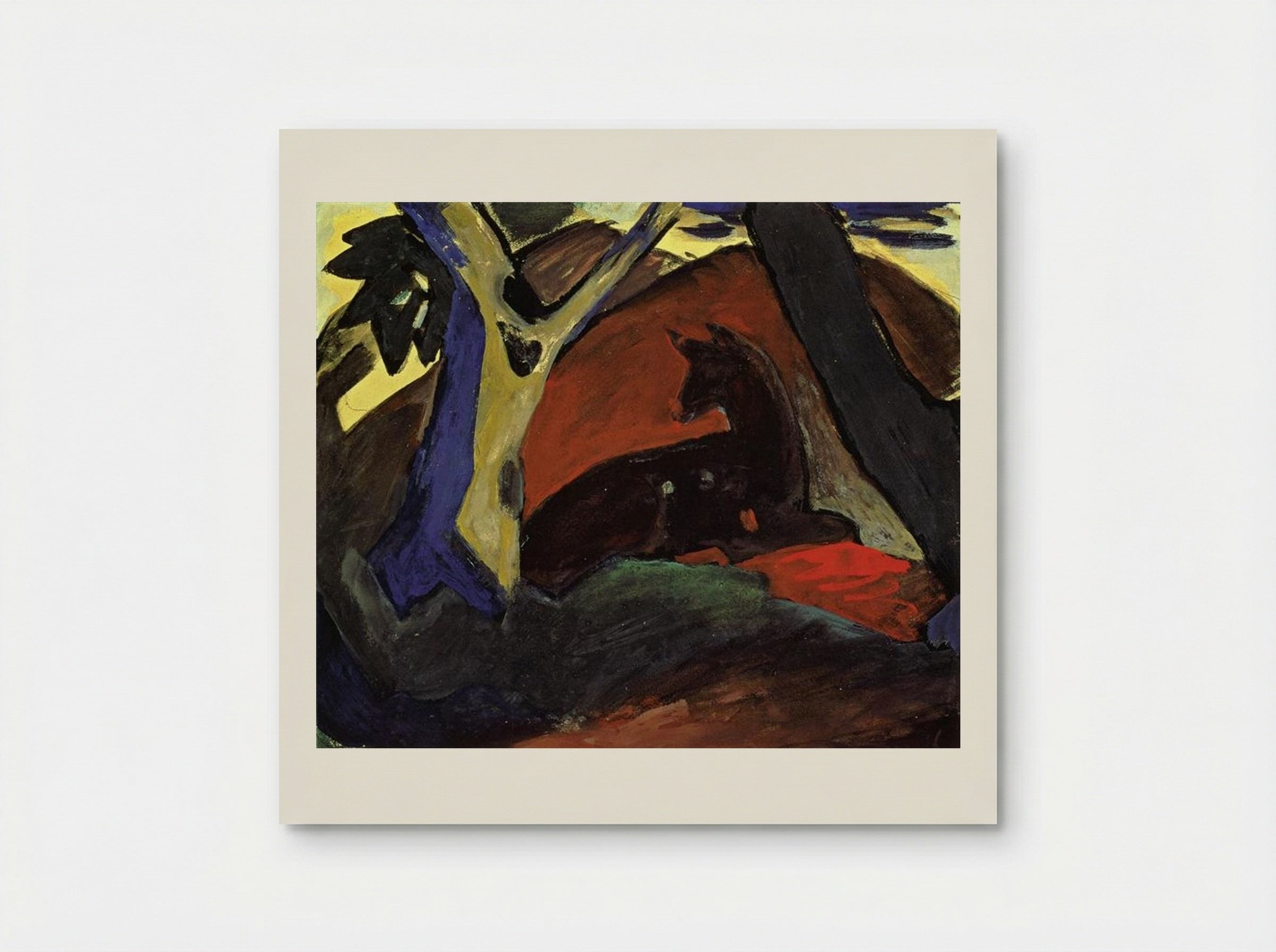 Crouching Deer - Franz Marc - Poster