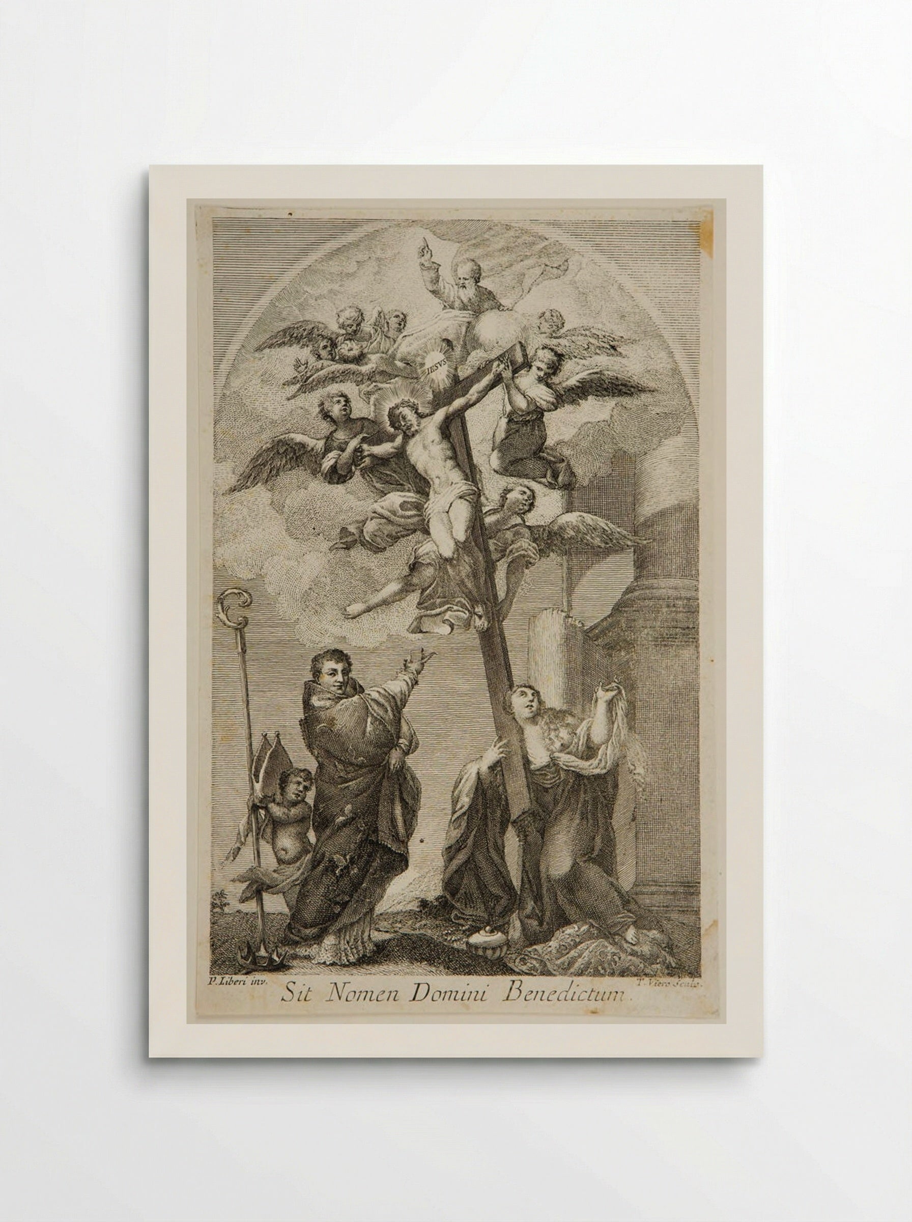 Crucifix Held by Mary Magdalene, Accompanied by Another Saint - Teodoro Viero - Poster