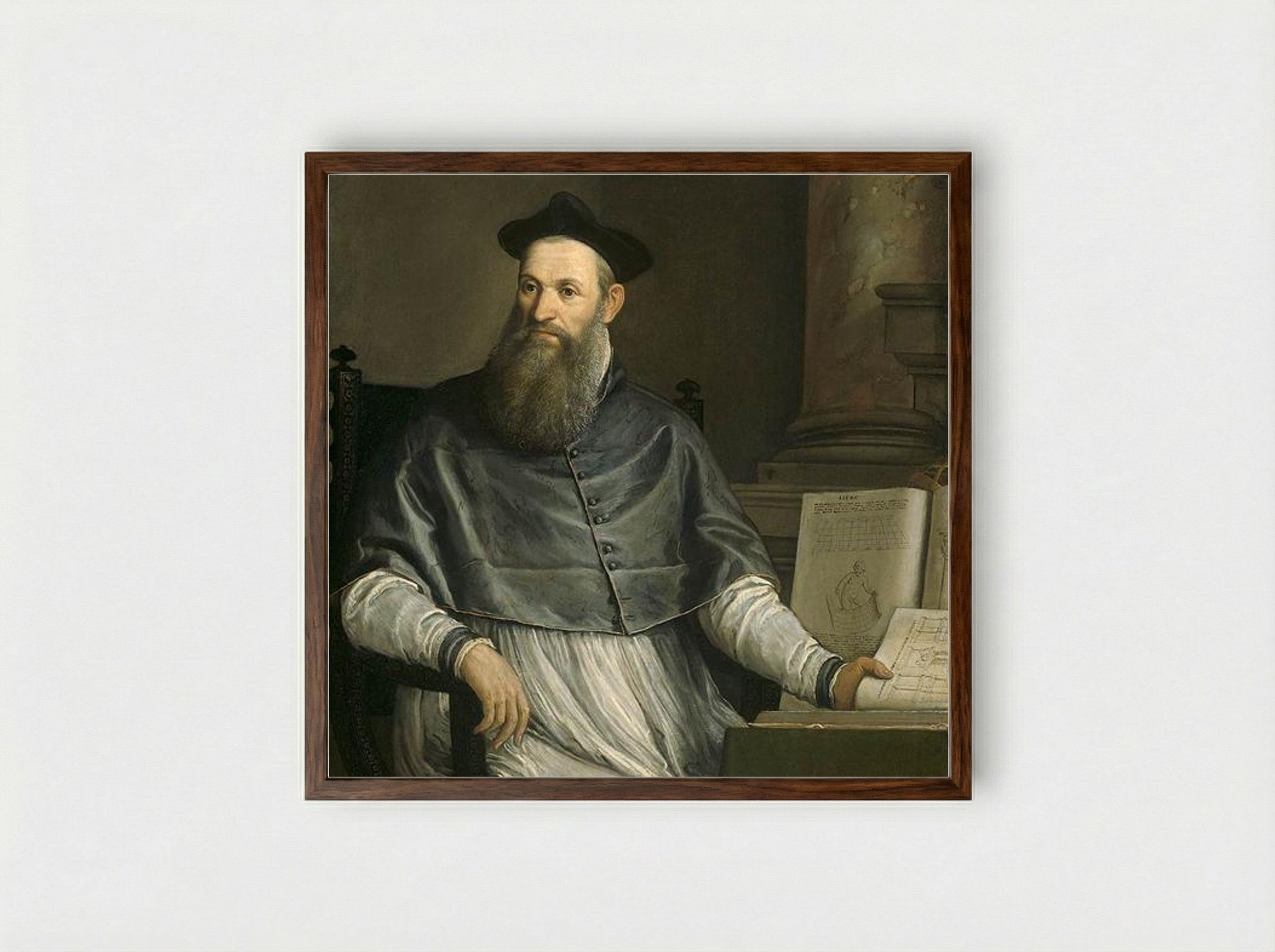 Daniele Barbaro - Paolo Veronese - Framed Print Dark Wood