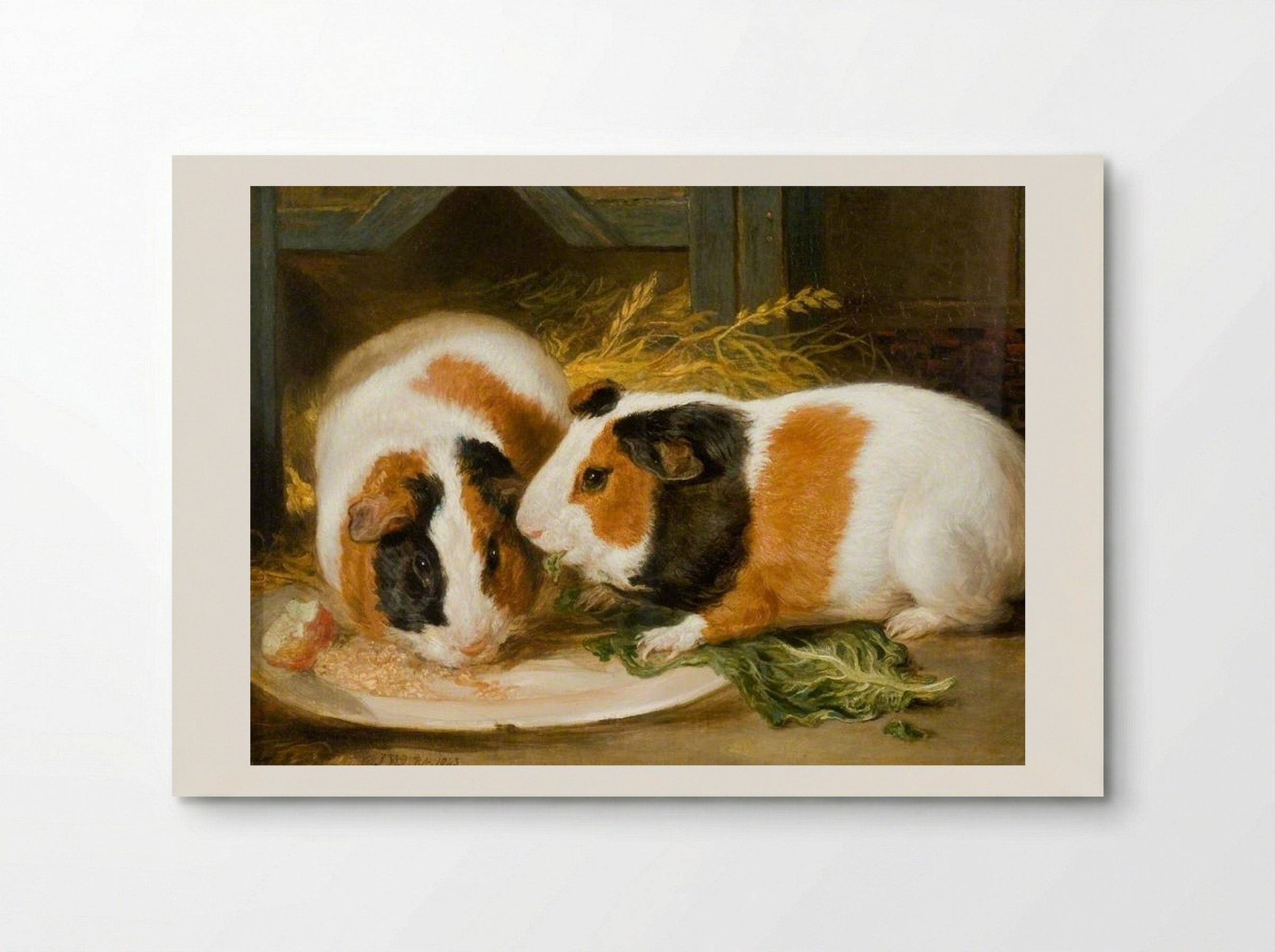 Double Portrait of Henrietta Ward's Pet Guinea Pig - James Ward - Poster