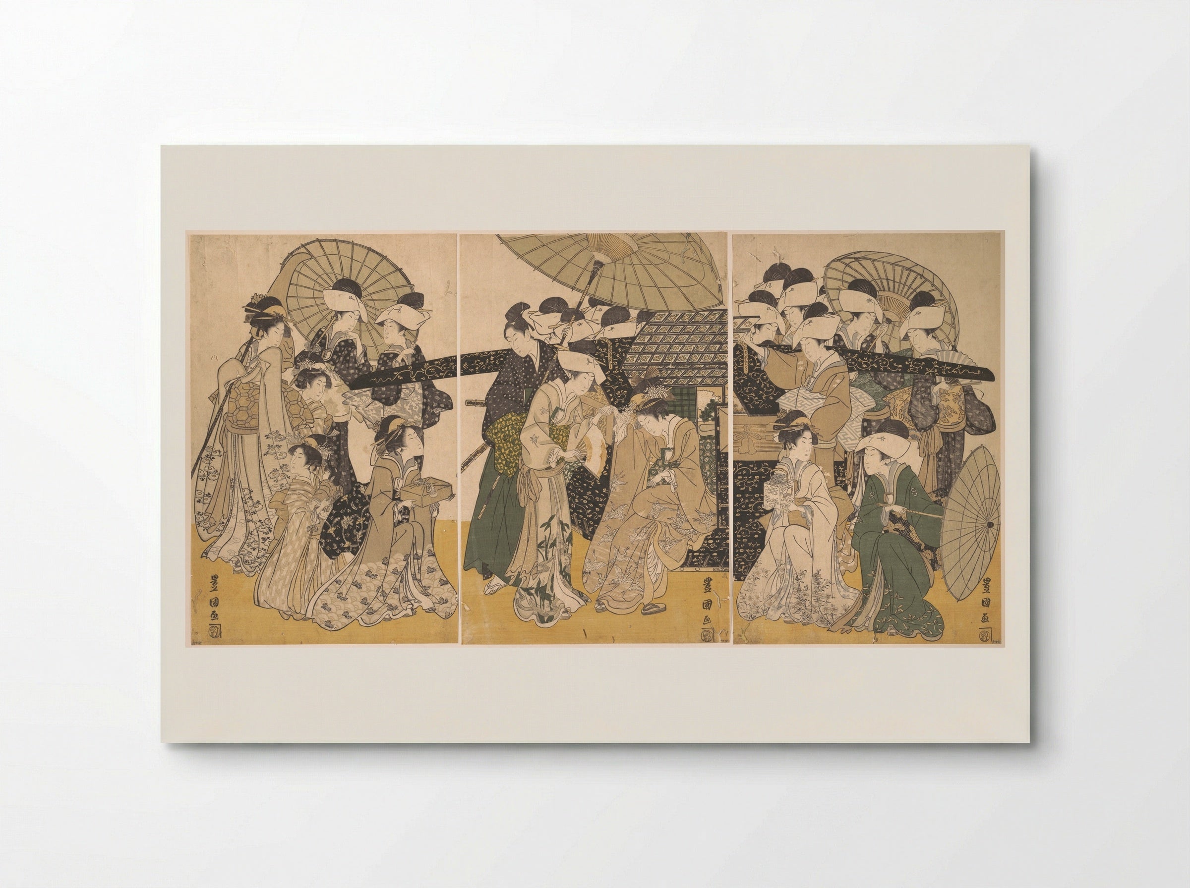 Famous Beauty Escorted by Women of Different Rank - Utagawa Toyokuni I - Poster